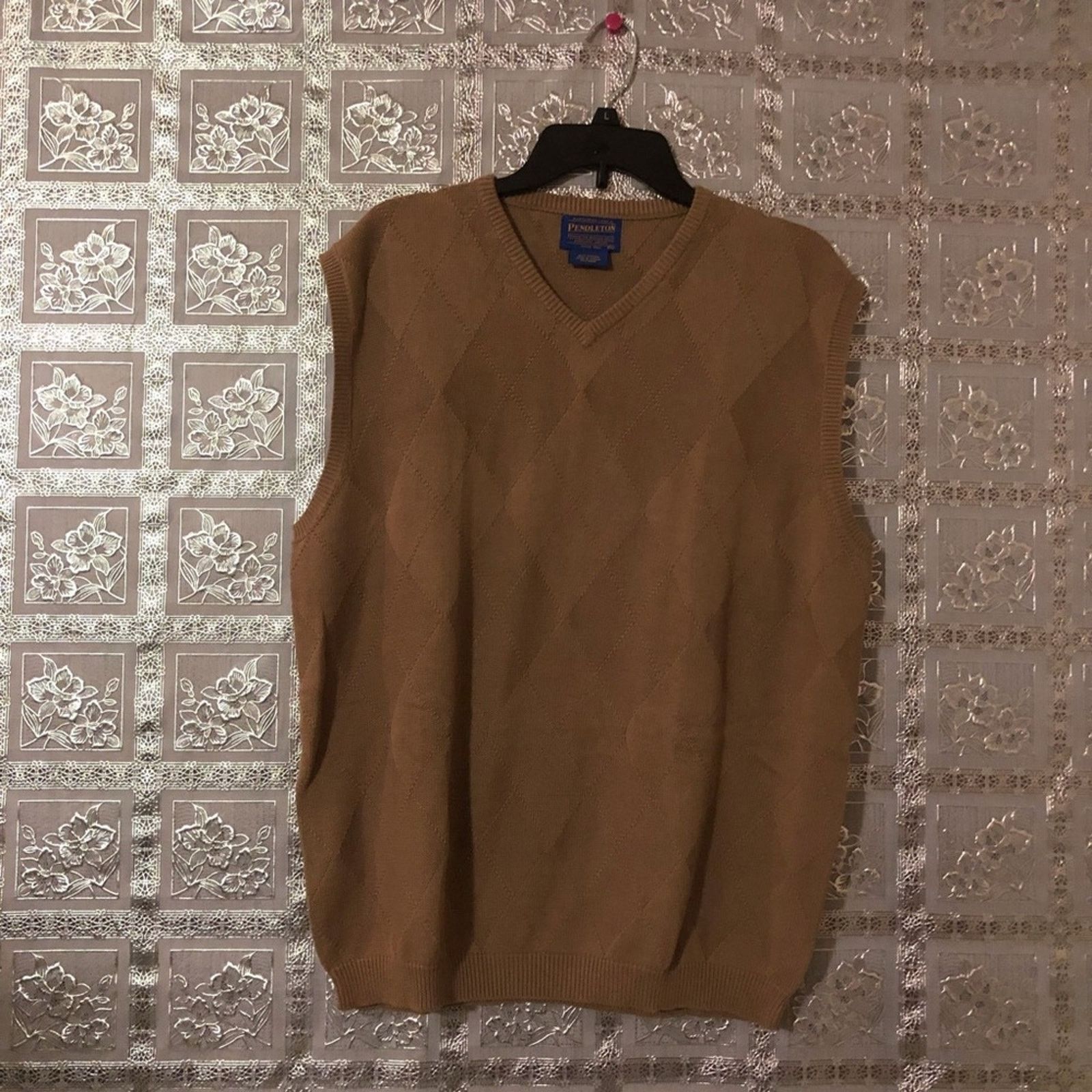 Pendleton Pendleton 100% Cotton Brown Sweater Vest Size US XL / EU 56 / 4 - 1 Thumbnail