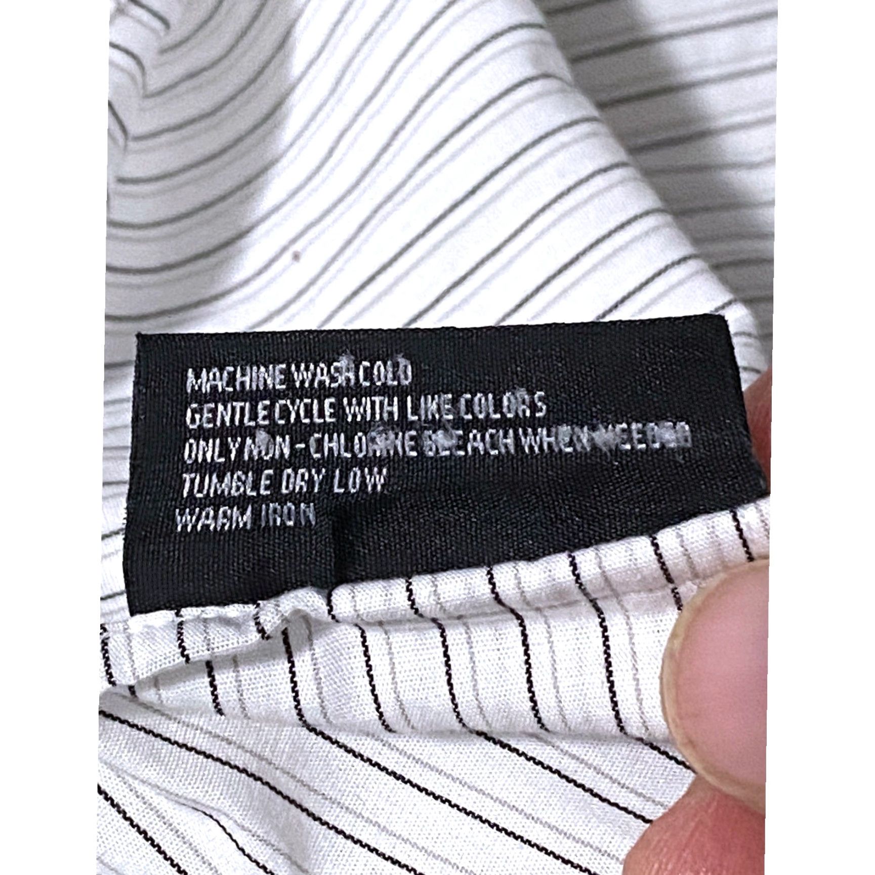 Alfani Alfani Striped Fitted Button Front Dress Shirt Men 17.5 34/35 Professional Career Preppy Shirt Mens Slim Cotton White Button-Up Dress Shirt Size 48R - 6 Thumbnail