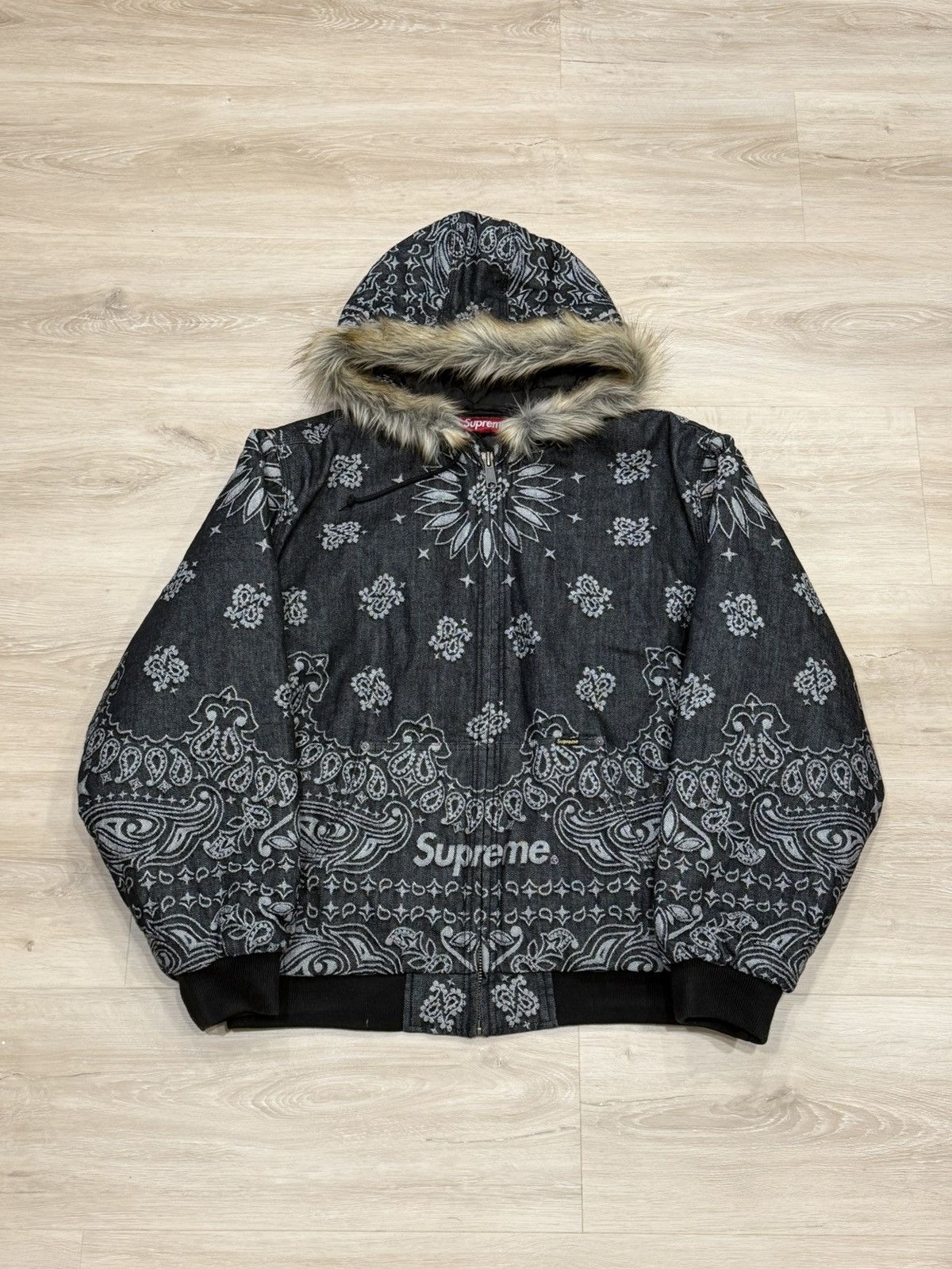 Supreme Supreme Bandana Jacquard Denim Hooded Work Jacket Size US XL / EU 56 / 4 - 1 Thumbnail