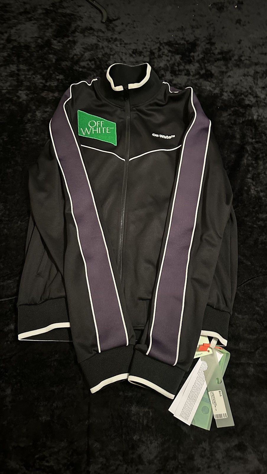 image of Off White Multilogo Slim Tracktop Fw22 in Black, Men's (Size Large)