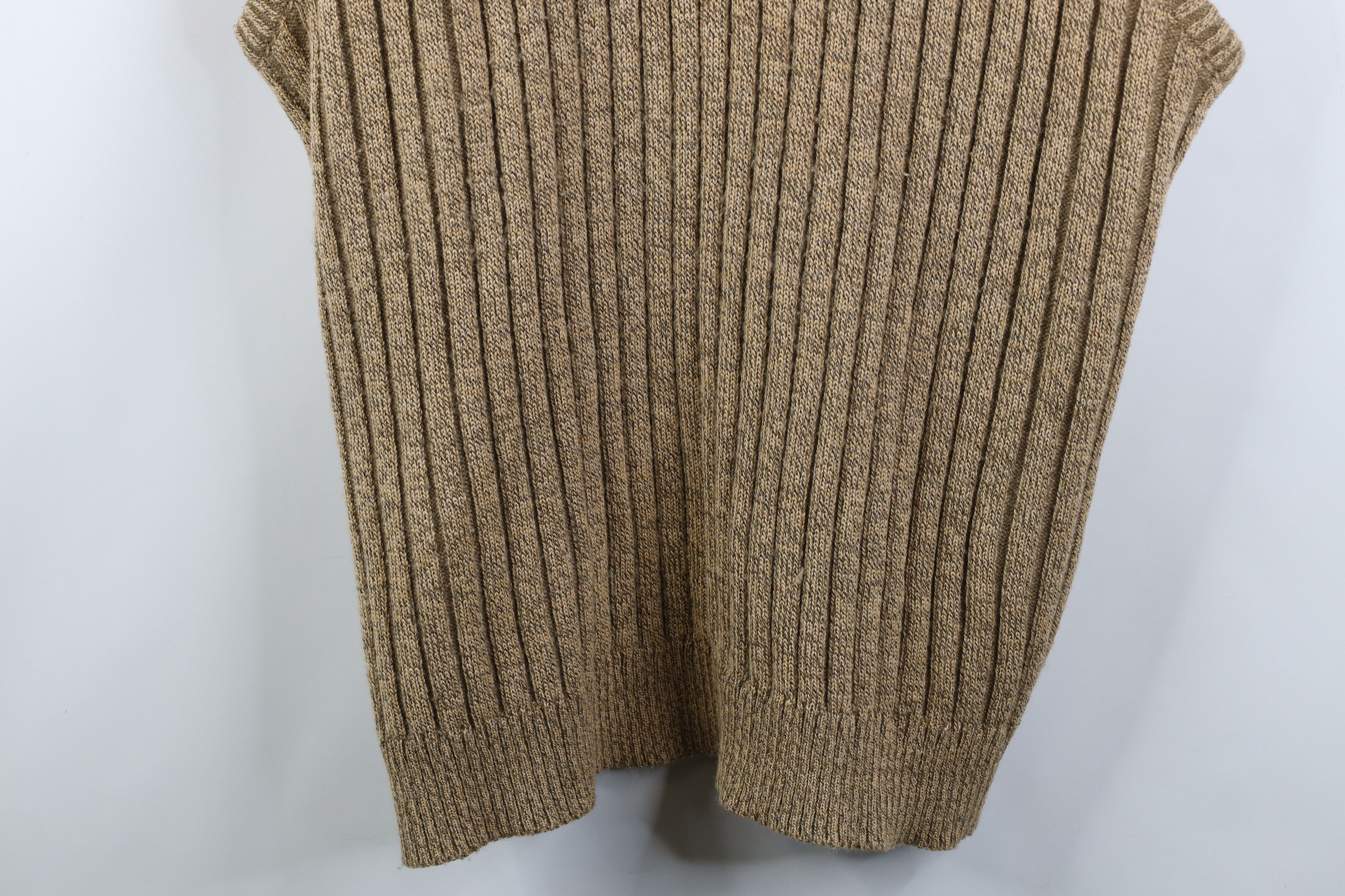 Vintage Vintage 90s Streetwear Chunky Ribbed Knit Sweater Vest Beige Size US XXL / EU 58 / 5 - 3 Thumbnail