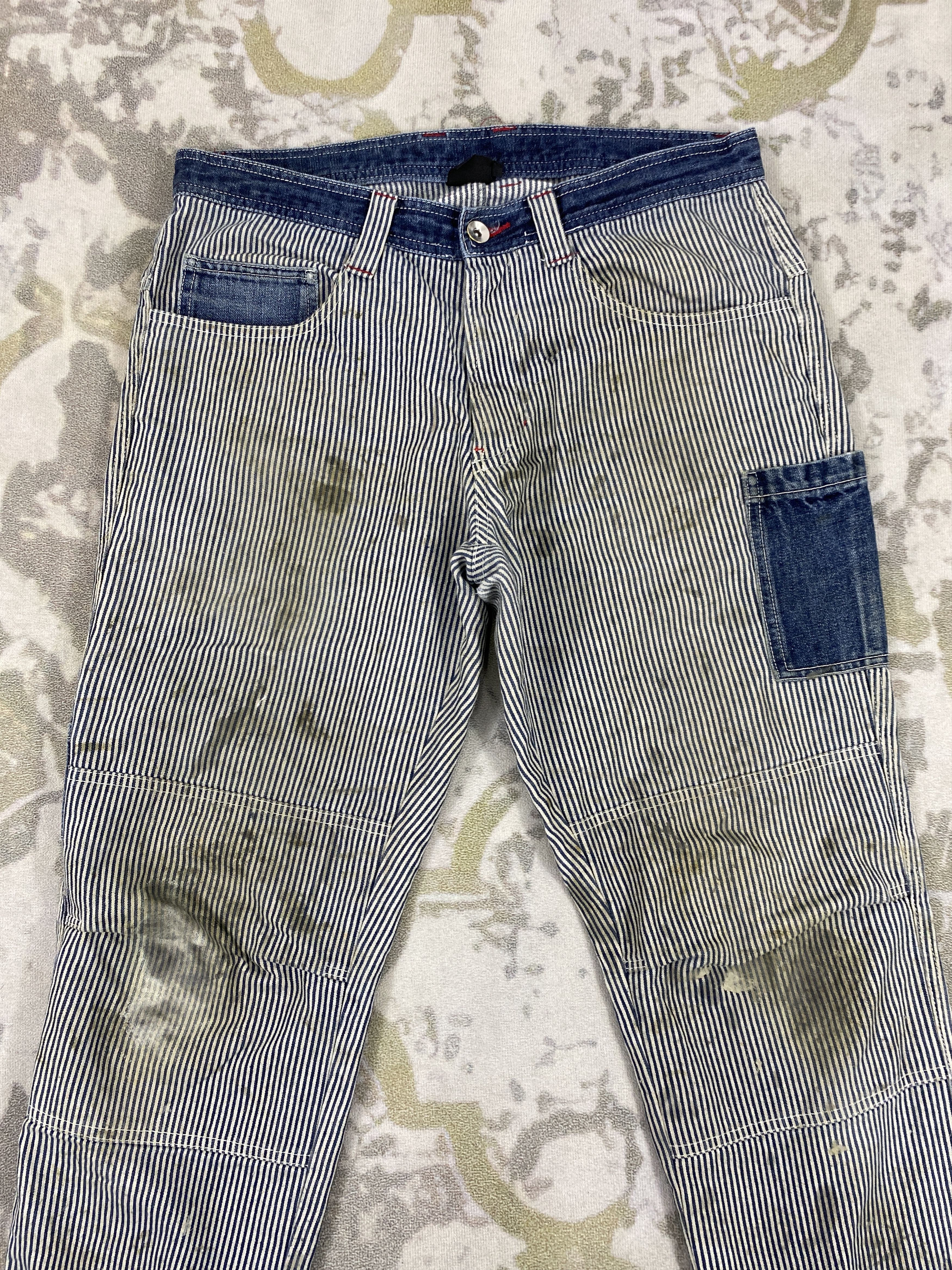 Japanese Brand Distressed Vintage Hickory Pants 34x32 Denim- JN3573 Size US 34 / EU 50 - 3 Thumbnail