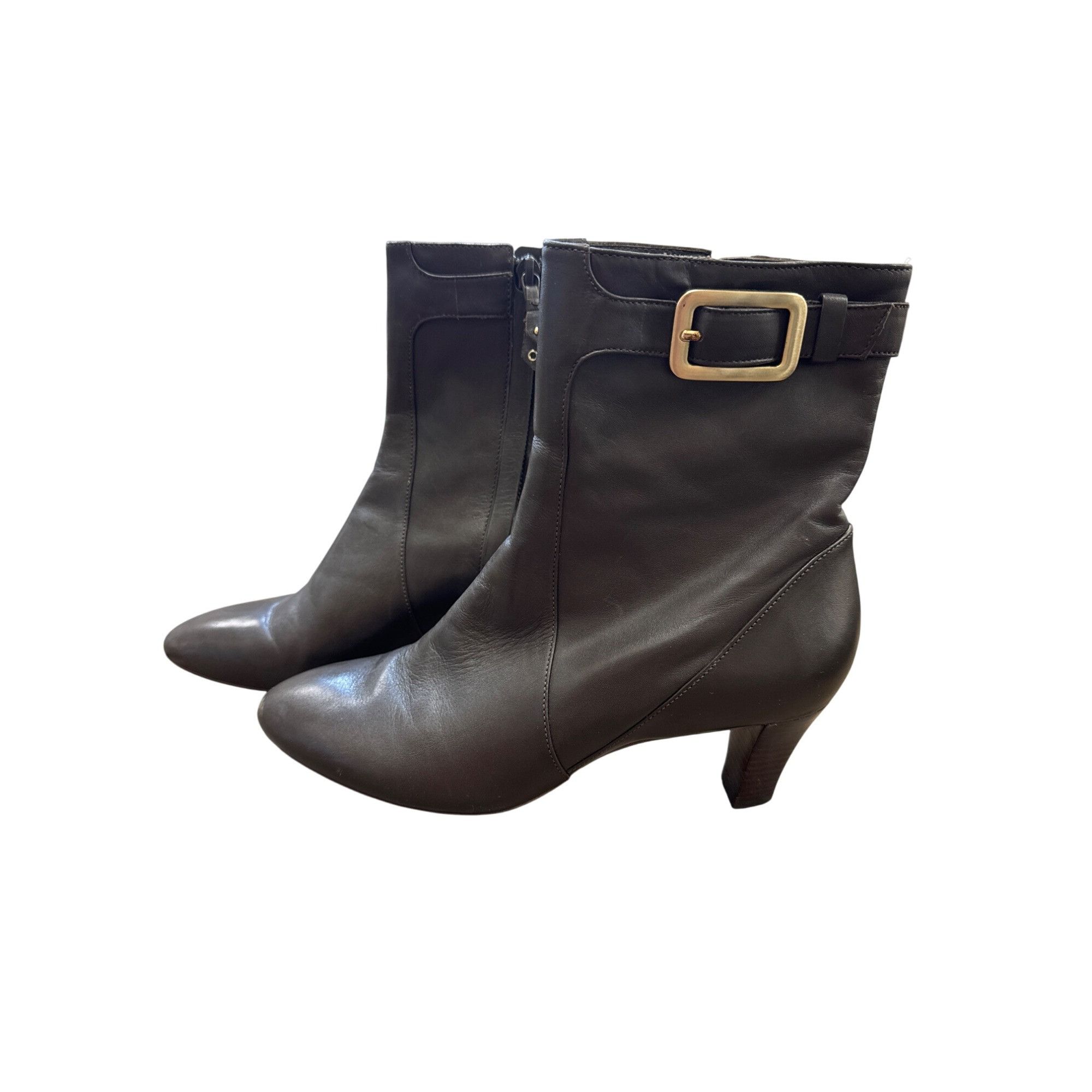 Cole Haan Cole Haan Womens Gray Leather Heeled Ankle Boots Size 7B SKU Size US 7 / IT 37 - 3 Thumbnail