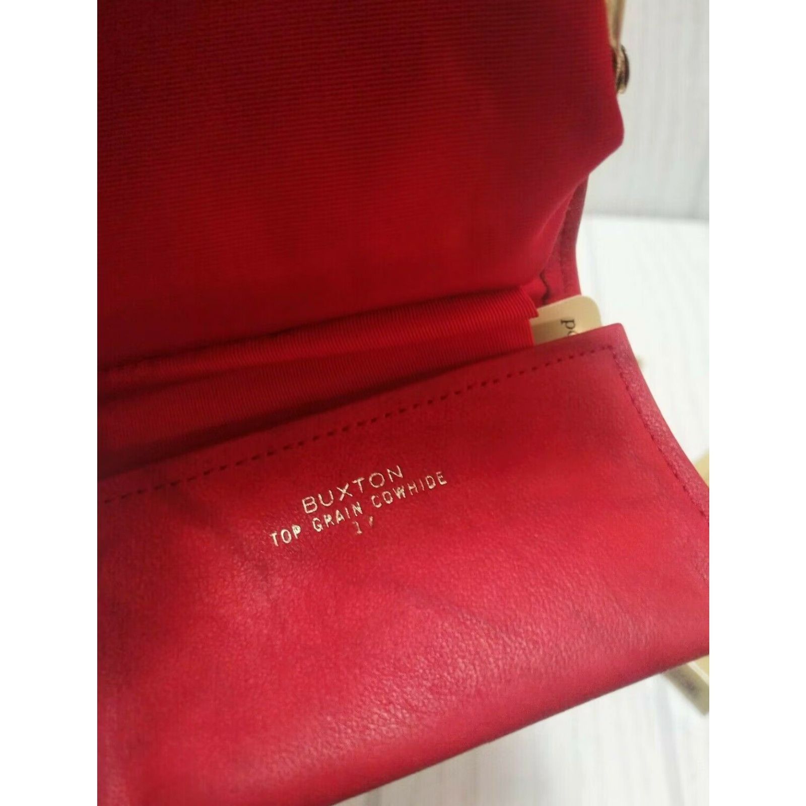 Vintage VINTAGE Buxton Wallet Trifold Card Wallet Red in the Box New Ladies Unisex Size ONE SIZE - 5 Thumbnail