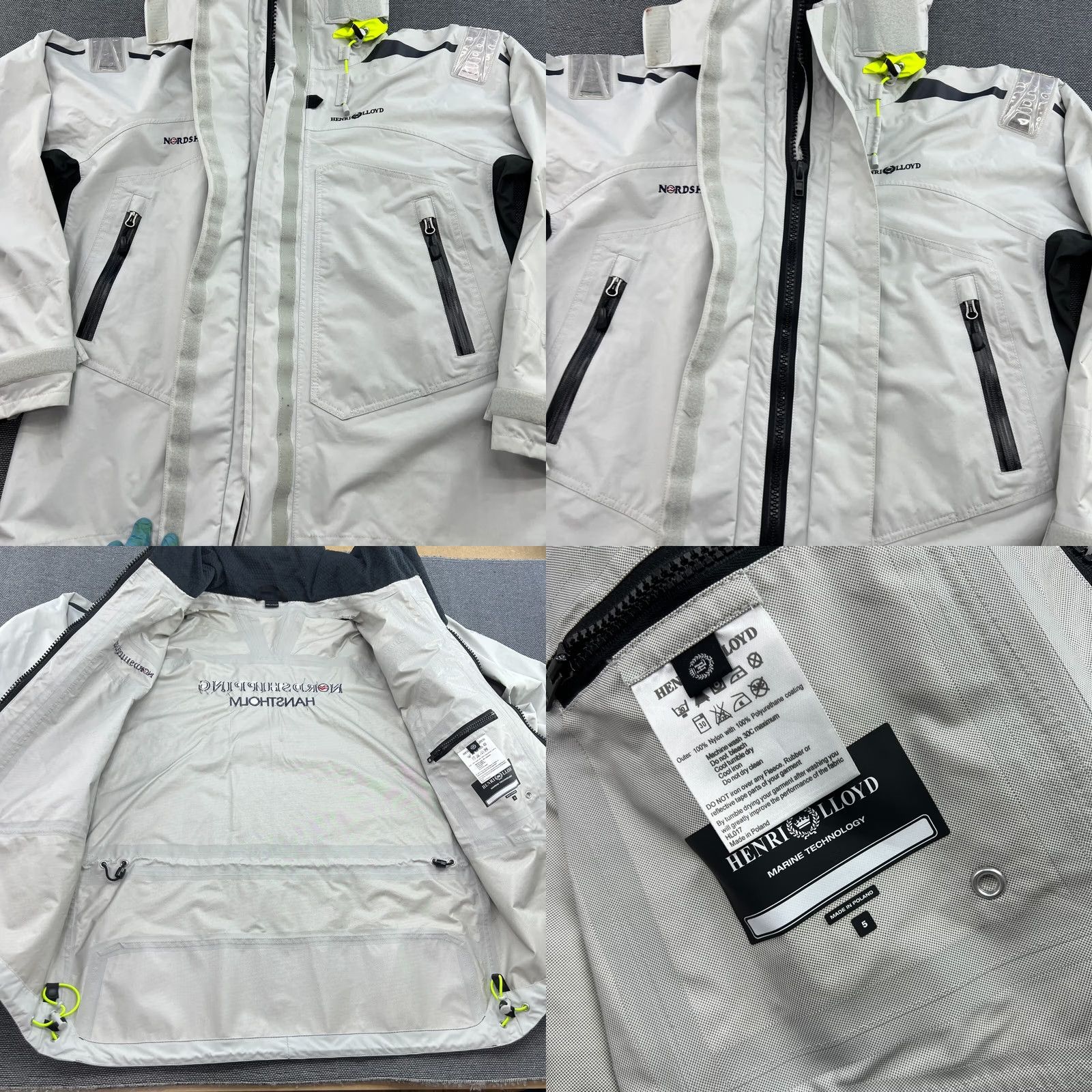 Henri Lloyd Henry Lloyd TP2 Alpha Yachting Womens Jacket XL Hooded Windbreaker Water Resistant Gray Pattern Solid Full Zip Pockets Casual Size XL / US 12-14 / IT 48-50 - 8 Thumbnail