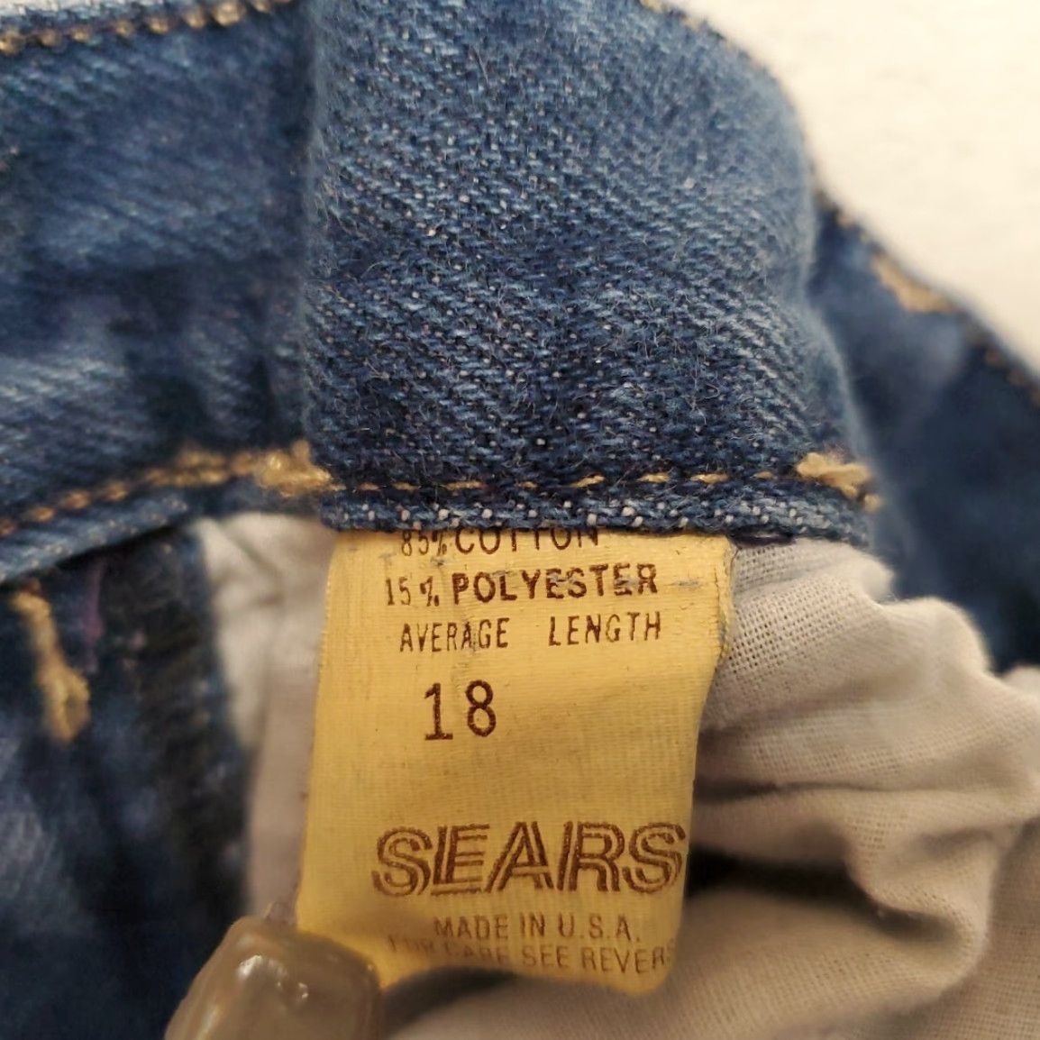 Sears VINTAGE Sears Jeans Womens 18 Blue Denim High Rise 70s Faded Made in USA Retro Size 40" / US 18 - 5 Thumbnail