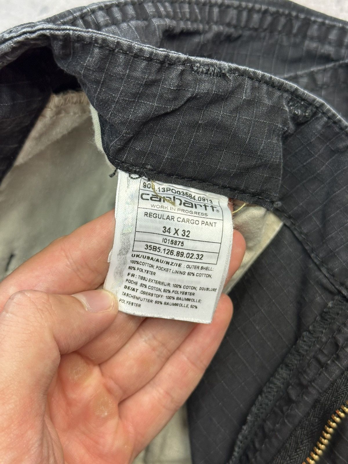 Carhartt × Vintage Vintage Carhartt Cargo Distressed Pants Faded Black Y2K Size US 34 / EU 50 - 6 Thumbnail