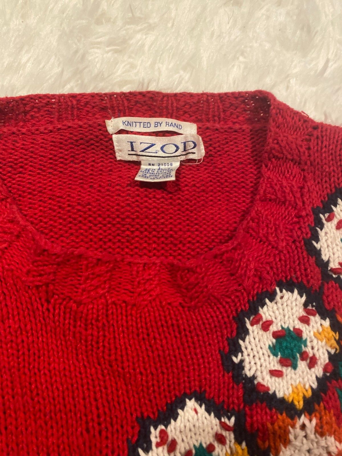 Izod Vintage 90s Izod Men Christmas Cardigan Sweater Knitted by Size US L / EU 52-54 / 3 - 5 Thumbnail