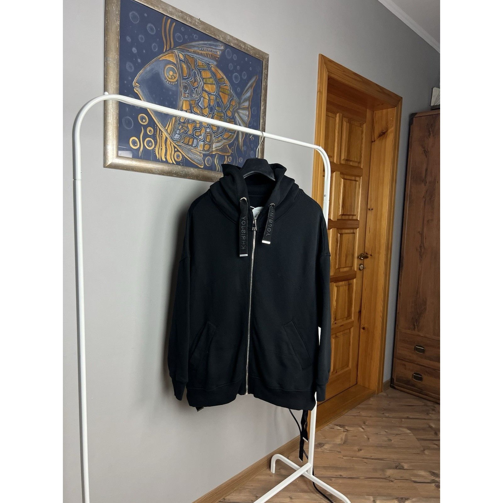 Khrisjoy KhrisJoy Women`s Black Oversized Zip Hoodie Sweater Size 00 Size XXS / US 00 / IT 34 - 2 Thumbnail