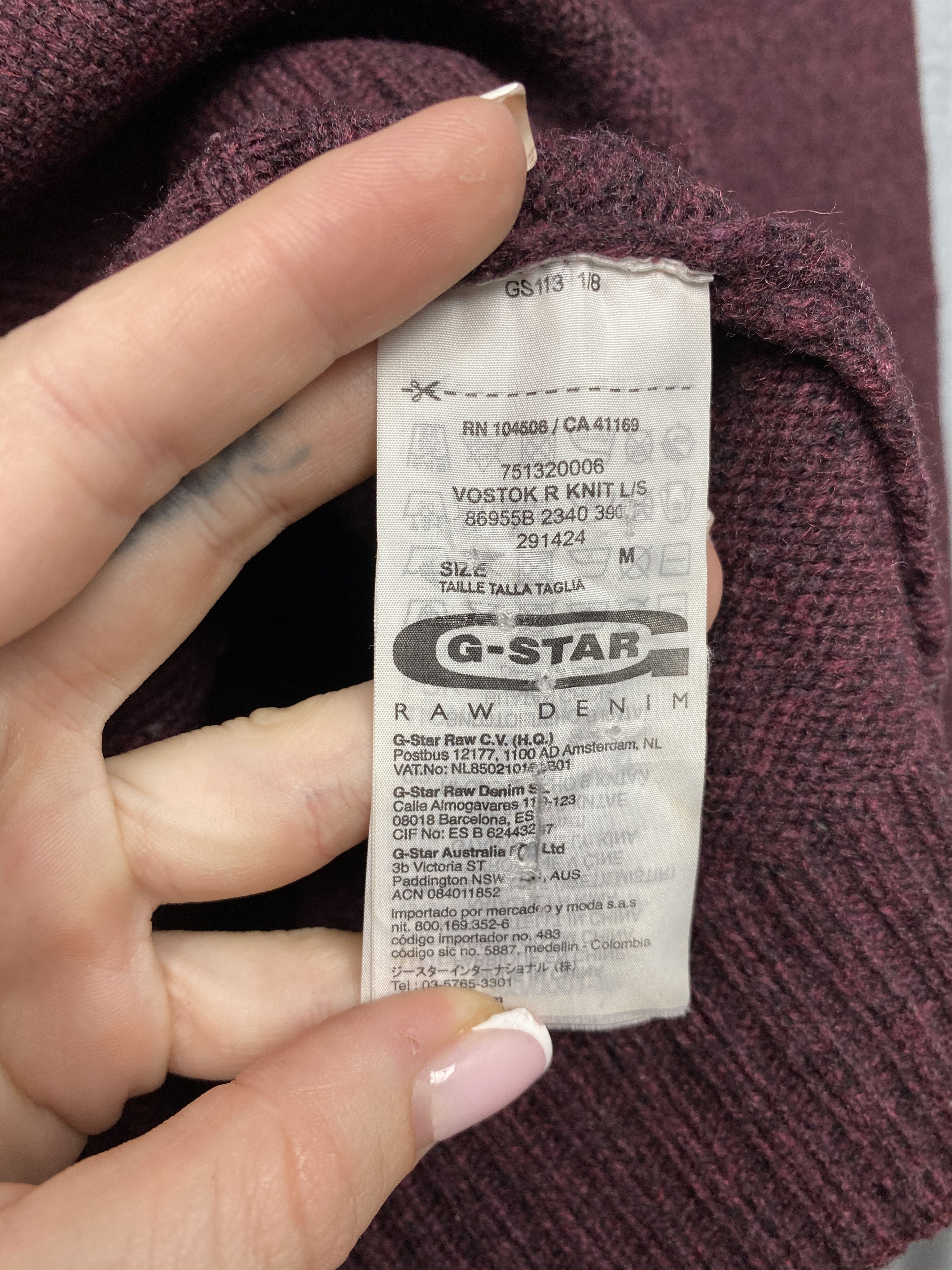 G-Star G Star Raw Vintage Mens Wool Knit Crew Neck Sweater Size US M / EU 48-50 / 2 - 4 Thumbnail