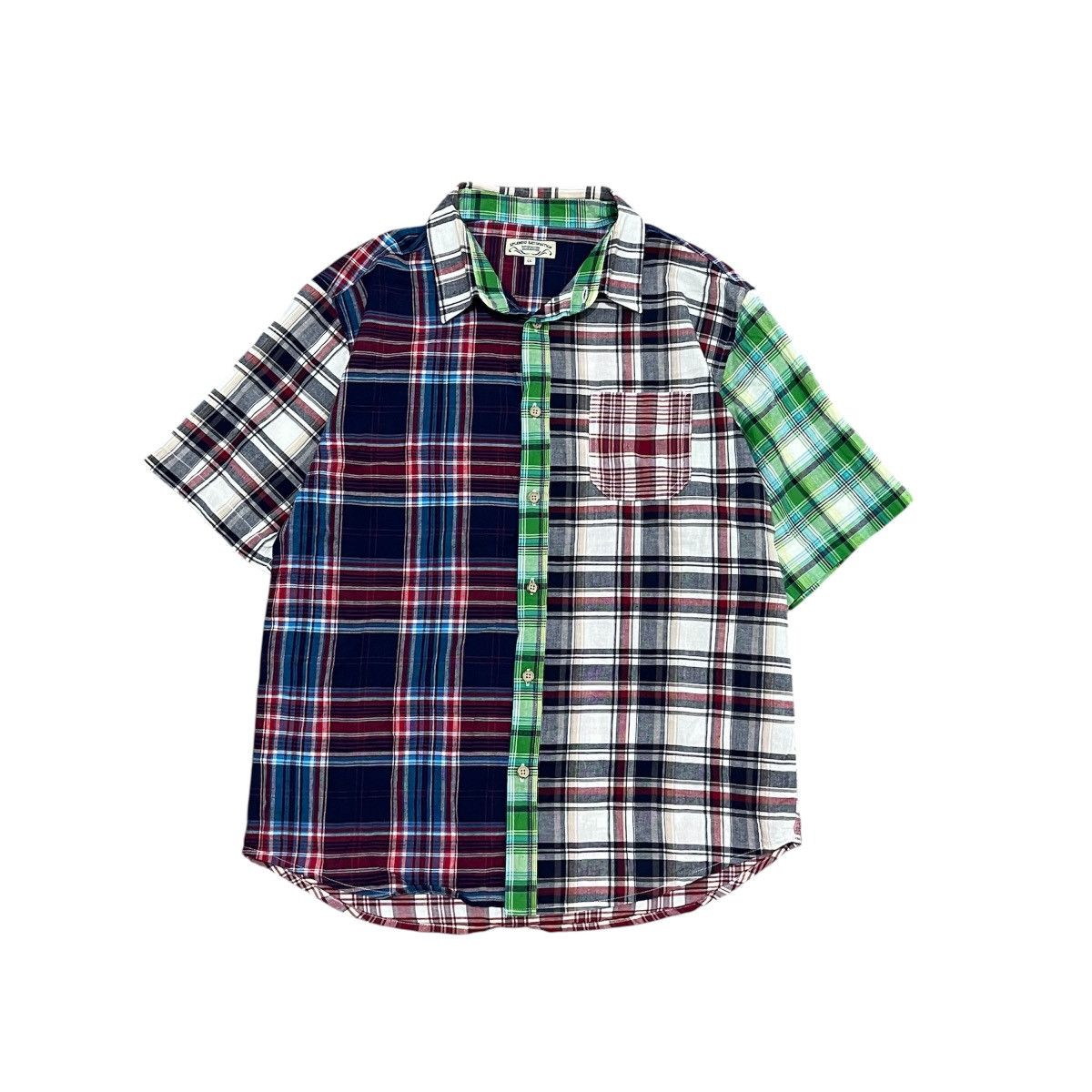 Japanese Brand 🍄Splendid Satisfaction Short Madras Check Multi Panel Size US XL / EU 56 / 4 - 1 Thumbnail