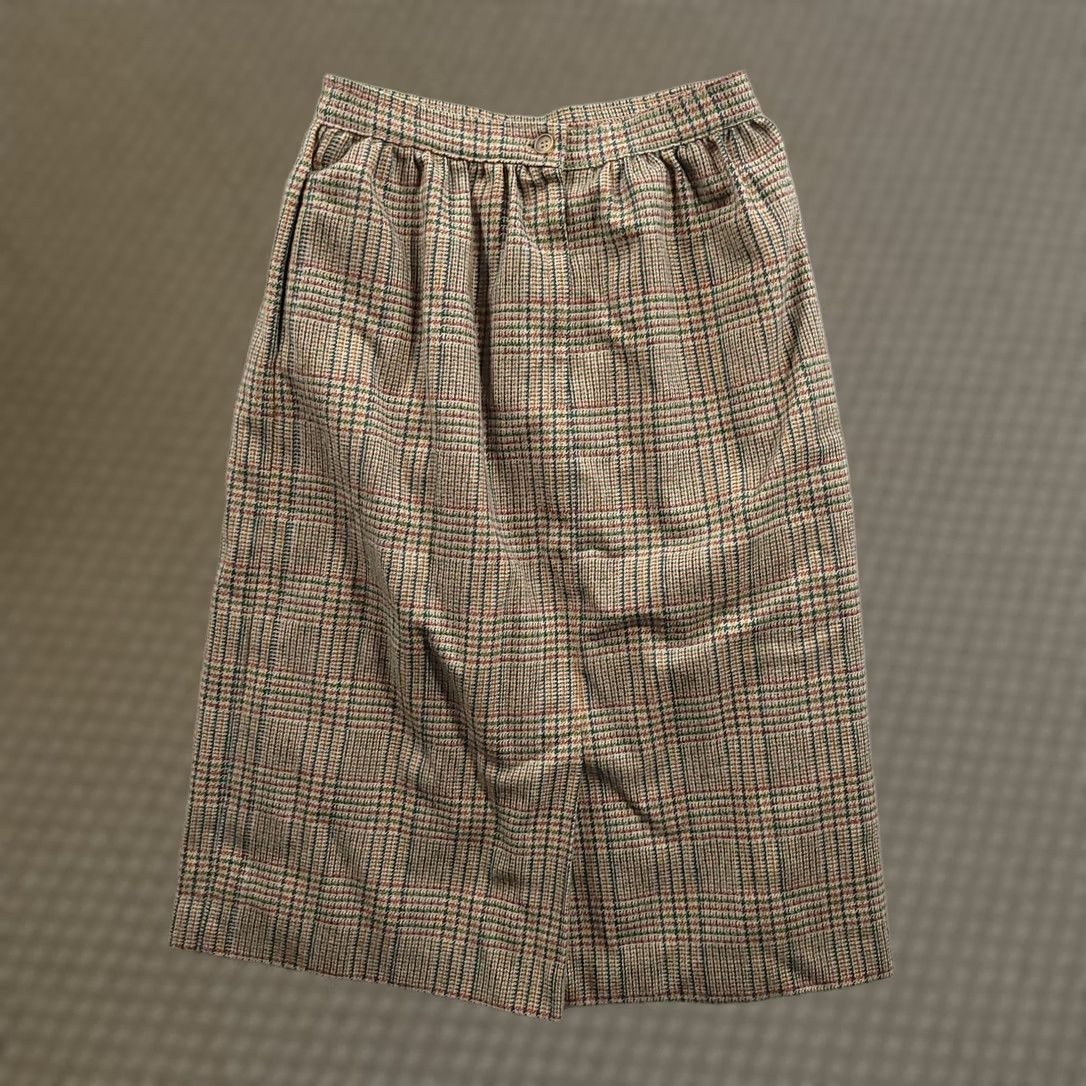 Jantzen VINTAGE JANTZEN Wool Pleated Plaid Skirt Womens Sz 10 USA Made Lined Front Slit Size 32" / US 10 / IT 46 - 1 Thumbnail
