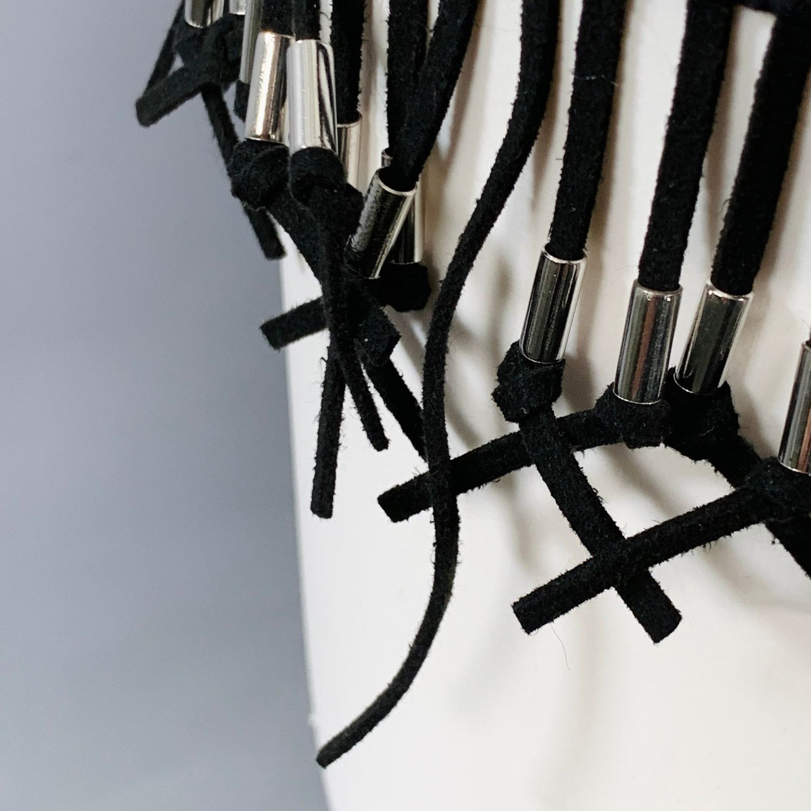 Altuzarra ALTUZARRA Black Cream Abstract Sleeveless Fringe Casual Top Size M / US 6-8 / IT 42-44 - 7 Thumbnail
