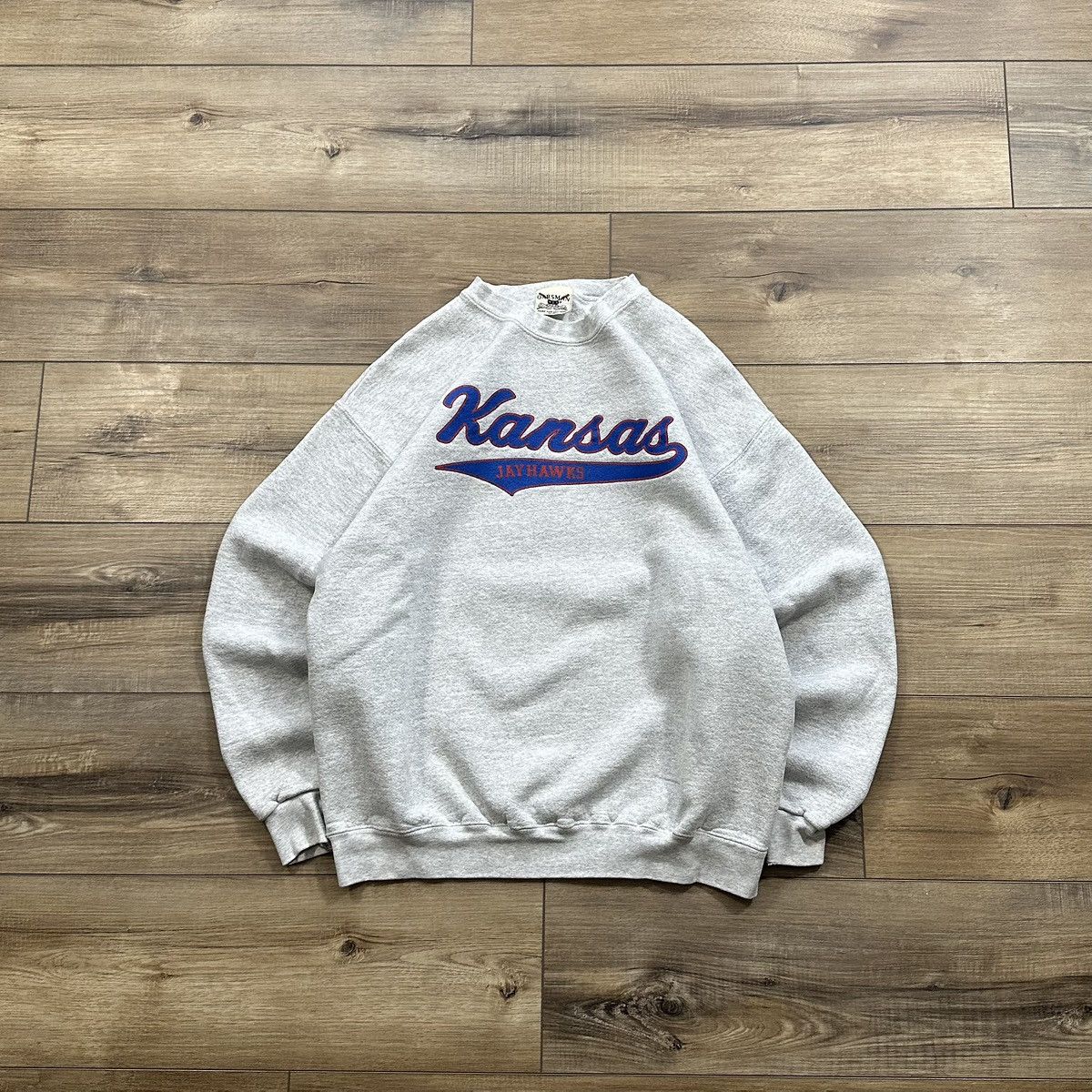 NCAA Vintage 90s Oarsman Kansas Jayhawks Crewneck Sweatshirt Size US L / EU 52-54 / 3 - 1 Thumbnail
