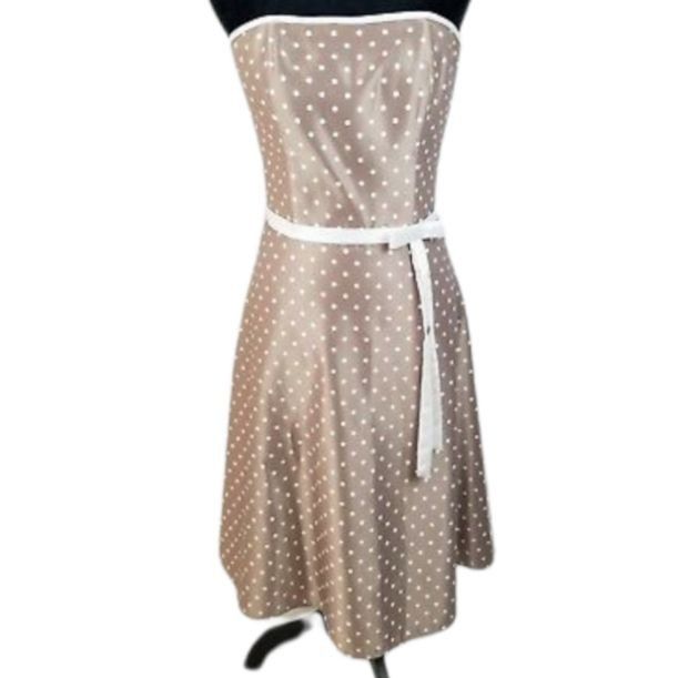 Vintage Vtg Formal Satin Strapless Polka Dot Dress Sz 6 Bow Accent C Size M / US 6-8 / IT 42-44 - 13 Thumbnail