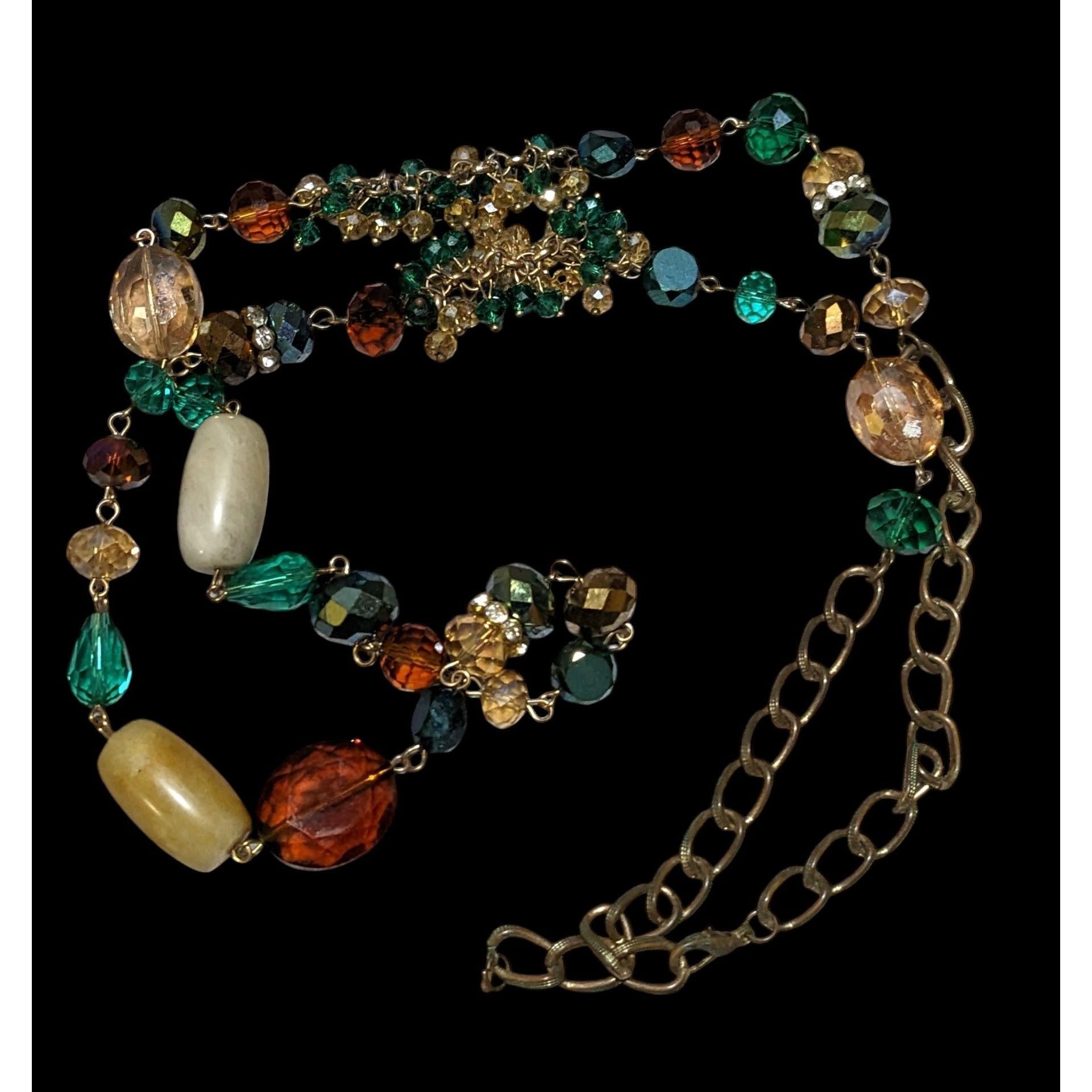 Other Green And Gold Glam Glass And Stone Beaded Necklace Size ONE SIZE - 1 Thumbnail