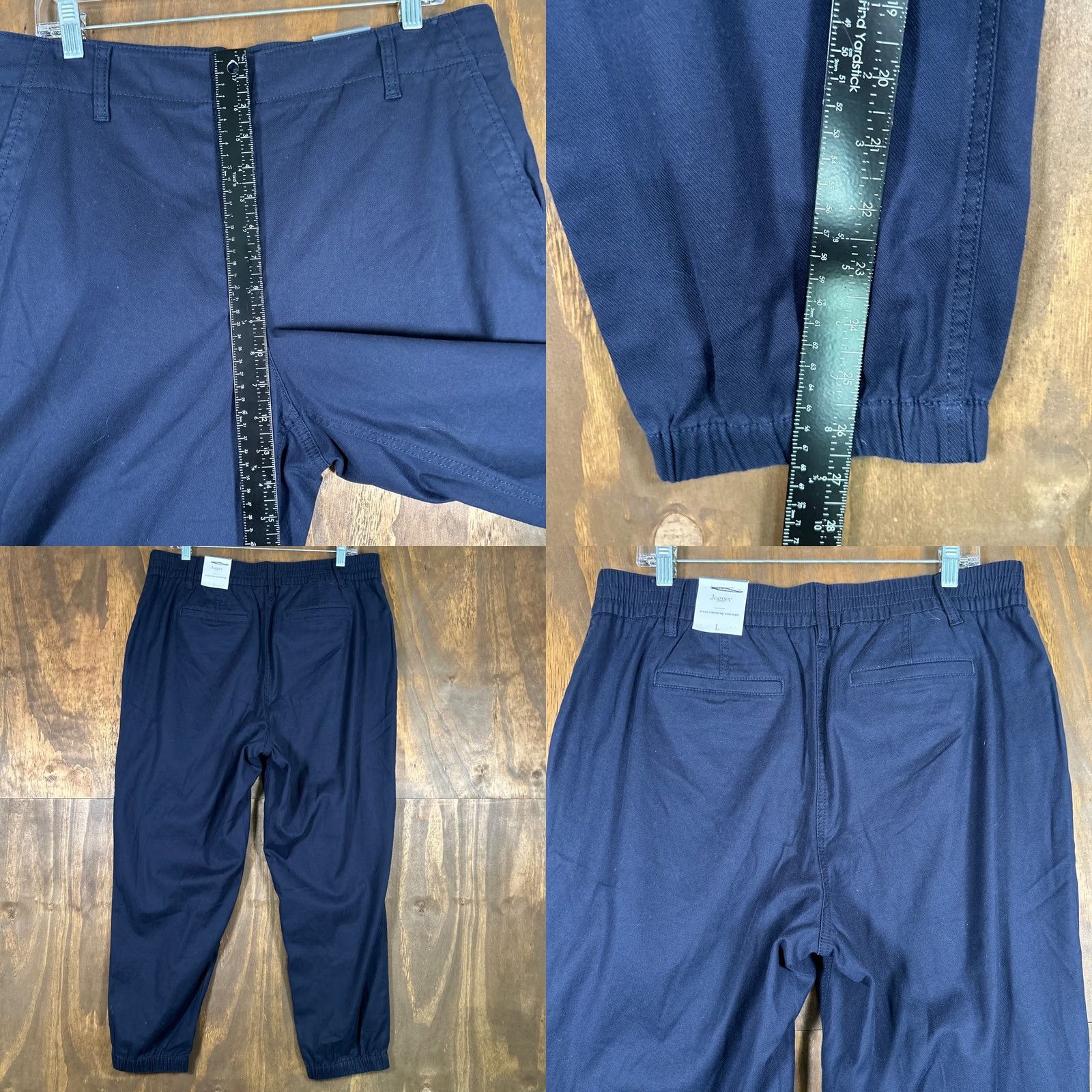 Talbots Talbots Womens Pants Navy Blue High Rise Button Relaxed Joggers Stretch Large L Inseam 26.5 in Casual Workwear Footwear? Size 24" / US 00 / IT 34 - 8 Thumbnail