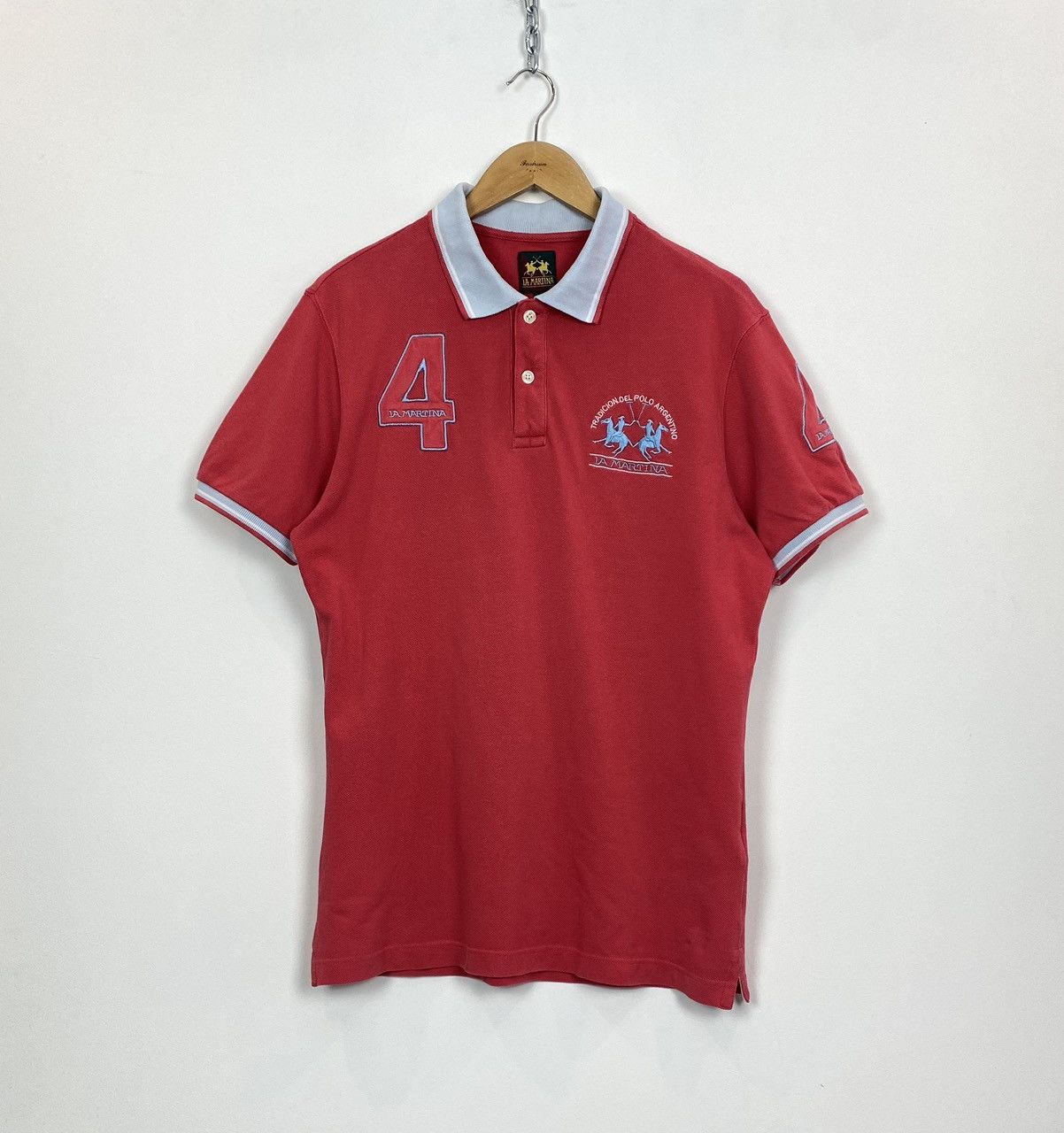 La Martina La Martina Short Sleeve Polo Shirt #4 Red Men’s Size L Top Size US L / EU 52-54 / 3 - 1 Thumbnail