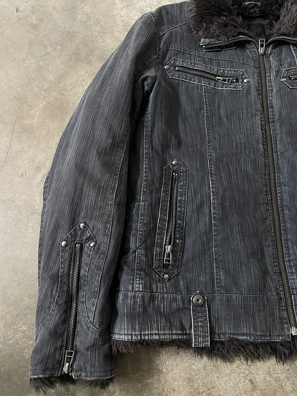 Mossimo Y2K Mossimo Fur Rider Jacket Gothic Opium Style LGB Japanese Size US L / EU 52-54 / 3 - 3 Thumbnail