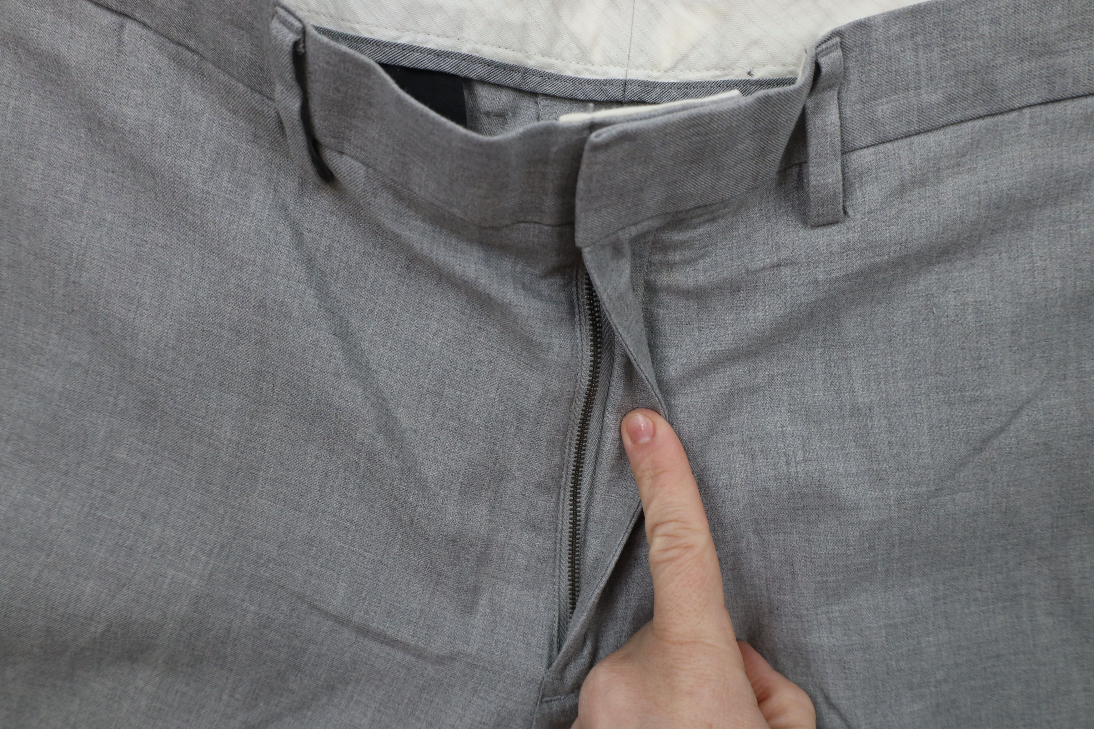 J.Crew × Vintage J Crew Bowery Fit Chambray Chinos Trousers Pants Gray Cotton Size US 35 - 5 Thumbnail