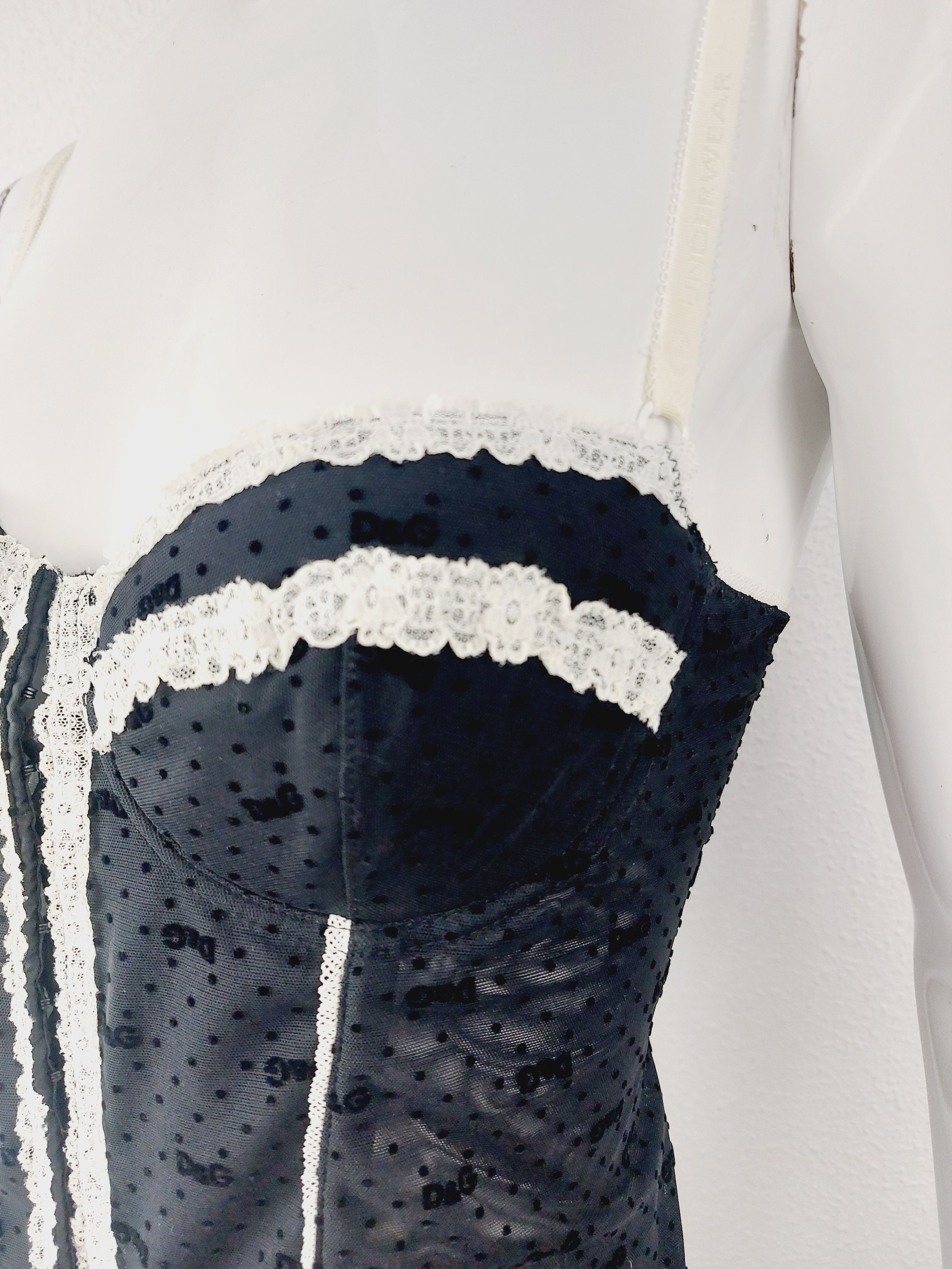 Dolce & Gabbana Dolce and Gabbana D&G Logo Net Mesh Ribbon Bustier Corset Size S / US 4 / IT 40 - 6 Thumbnail