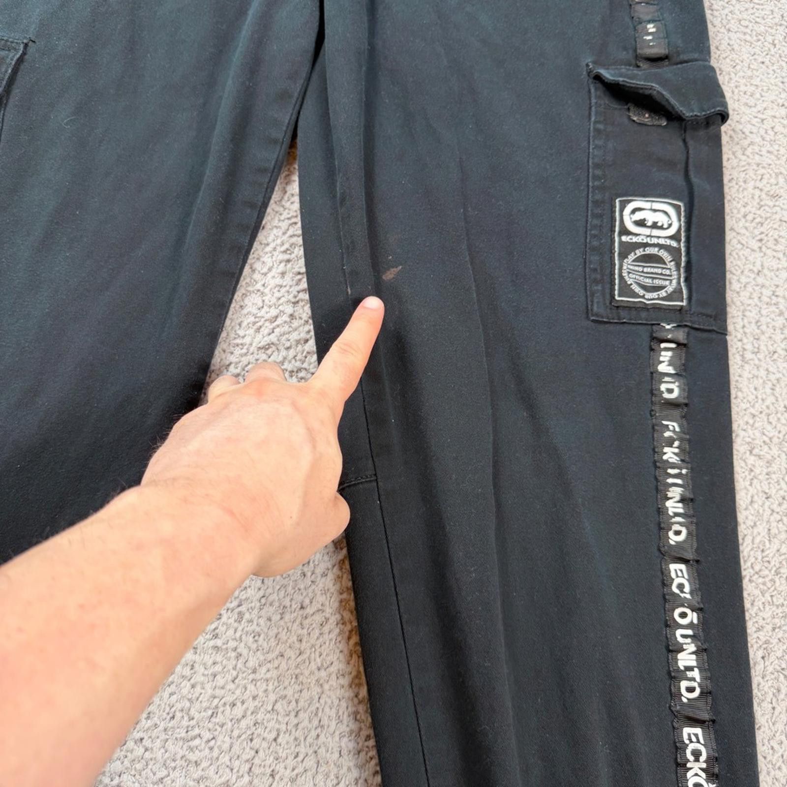 Ecko Unltd. Ecko Unltd Cargo Jogger Pants Black Rhino Logo Tape L Size US 34 / EU 50 - 6 Thumbnail