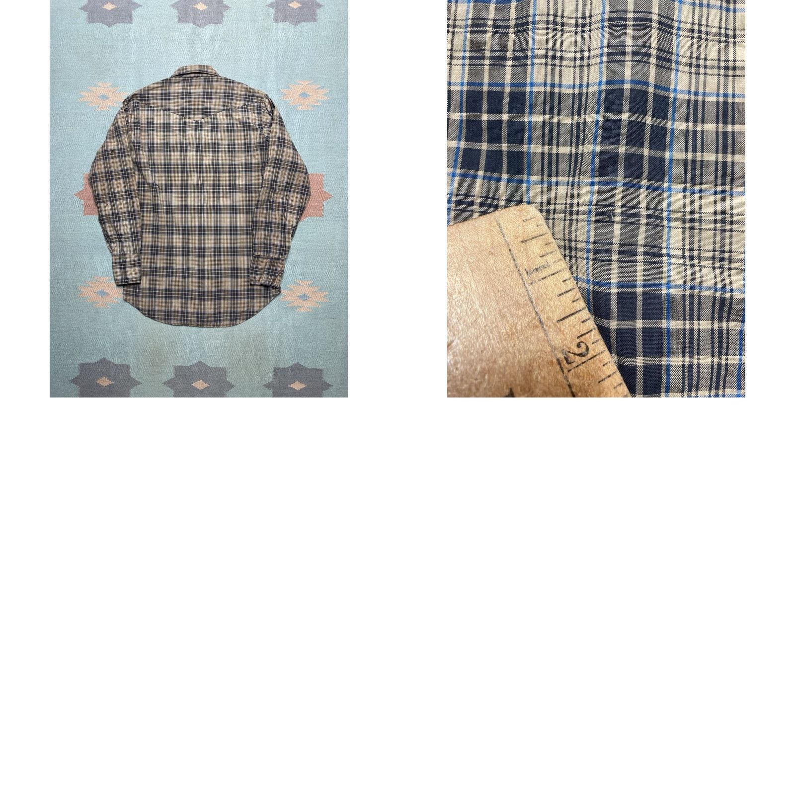 Wrangler VINTAGE Wrangler Pearl snap shirt plaid blue bell western distressed Small Mens Shirt Size US S / EU 44-46 / 1 - 8 Thumbnail