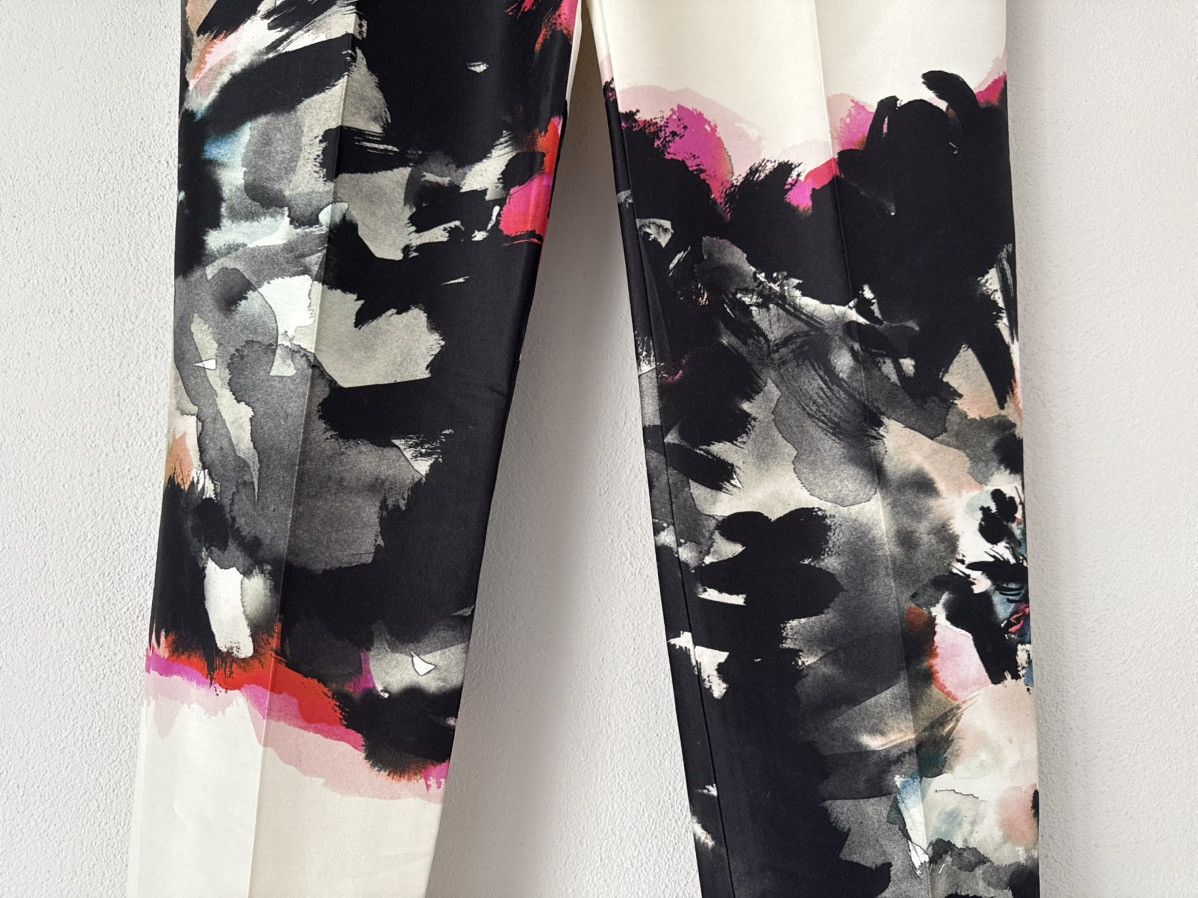 Alexander McQueen Abstract Floral Trousers in Wool-Silk Size US 32 / EU 48 - 4 Thumbnail