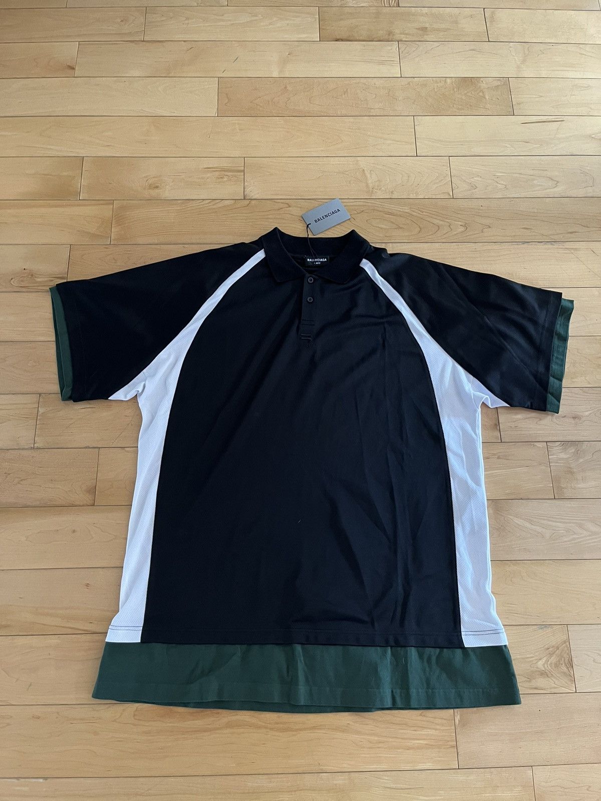 image of NWT - Balenciaga Layered Polo in Black, Men's (Size 2XL)