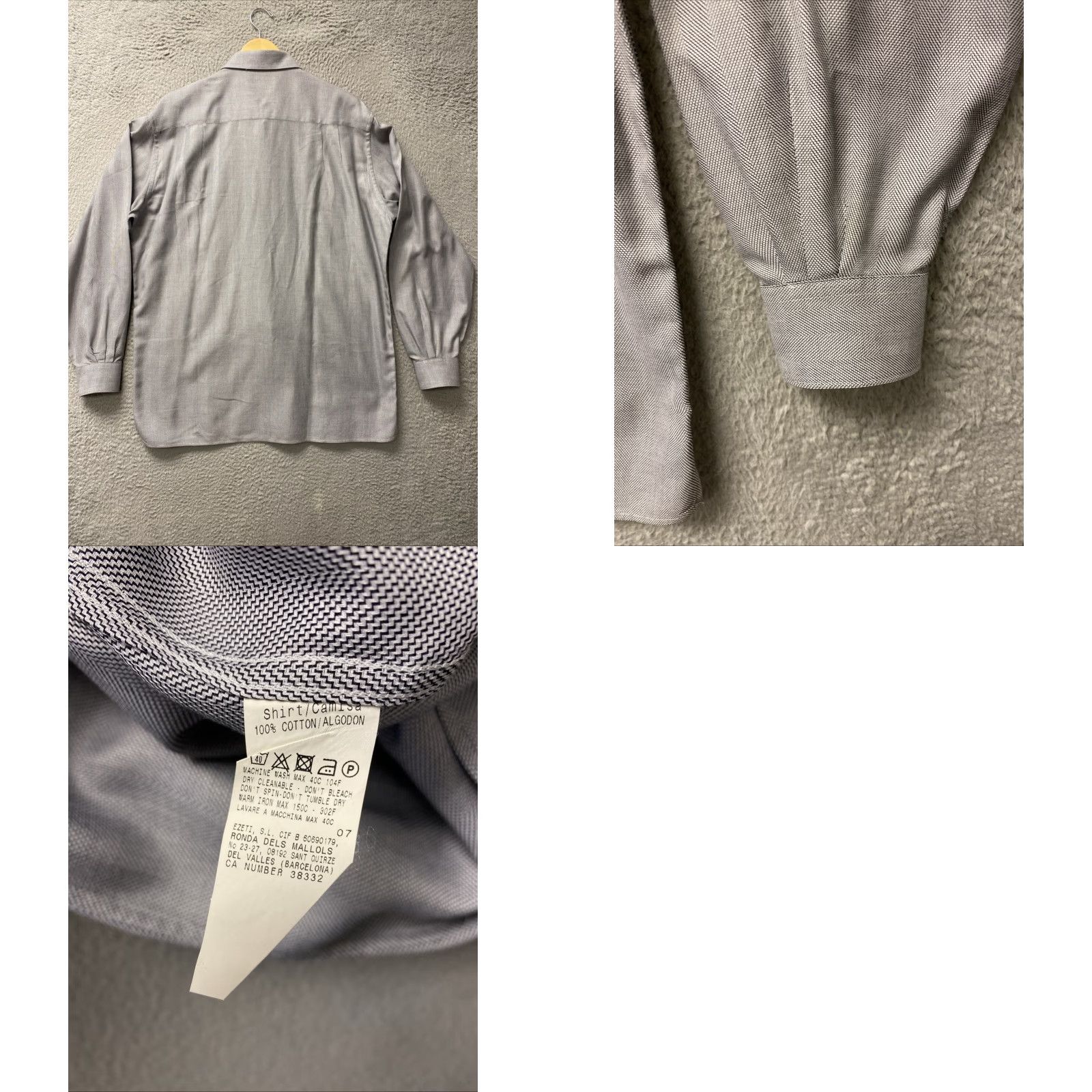 Ermenegildo Zegna Ermenegildo Zegna Shirt Gray Cotton Button Dress Shirt Large Mens 48 Chest 16 Neck Geometric Size US L / EU 52-54 / 3 - 8 Thumbnail