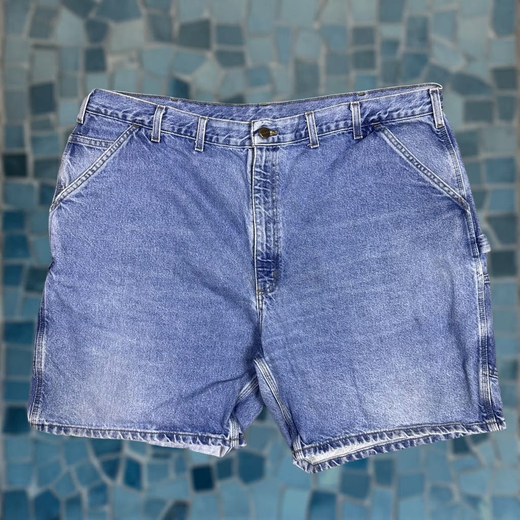 Carhartt Carhartt Jeans B29 STW Denim Carpenter Shorts Mens 44x8 Y2K Utility Fade Workwear Denim Size US 44 / EU 60 - 1 Thumbnail