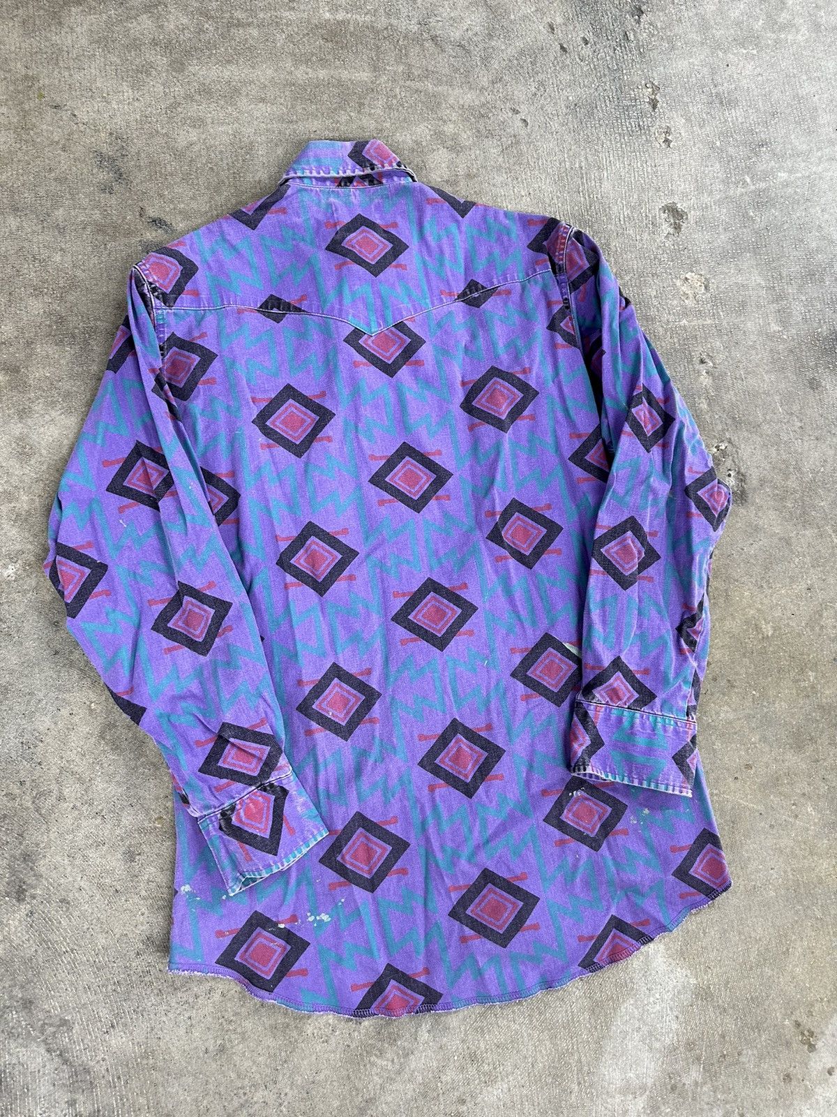 Vintage Vintage 90s Wrangler Brushpopper Painters Button Up Shirt Size US L / EU 52-54 / 3 - 11 Thumbnail