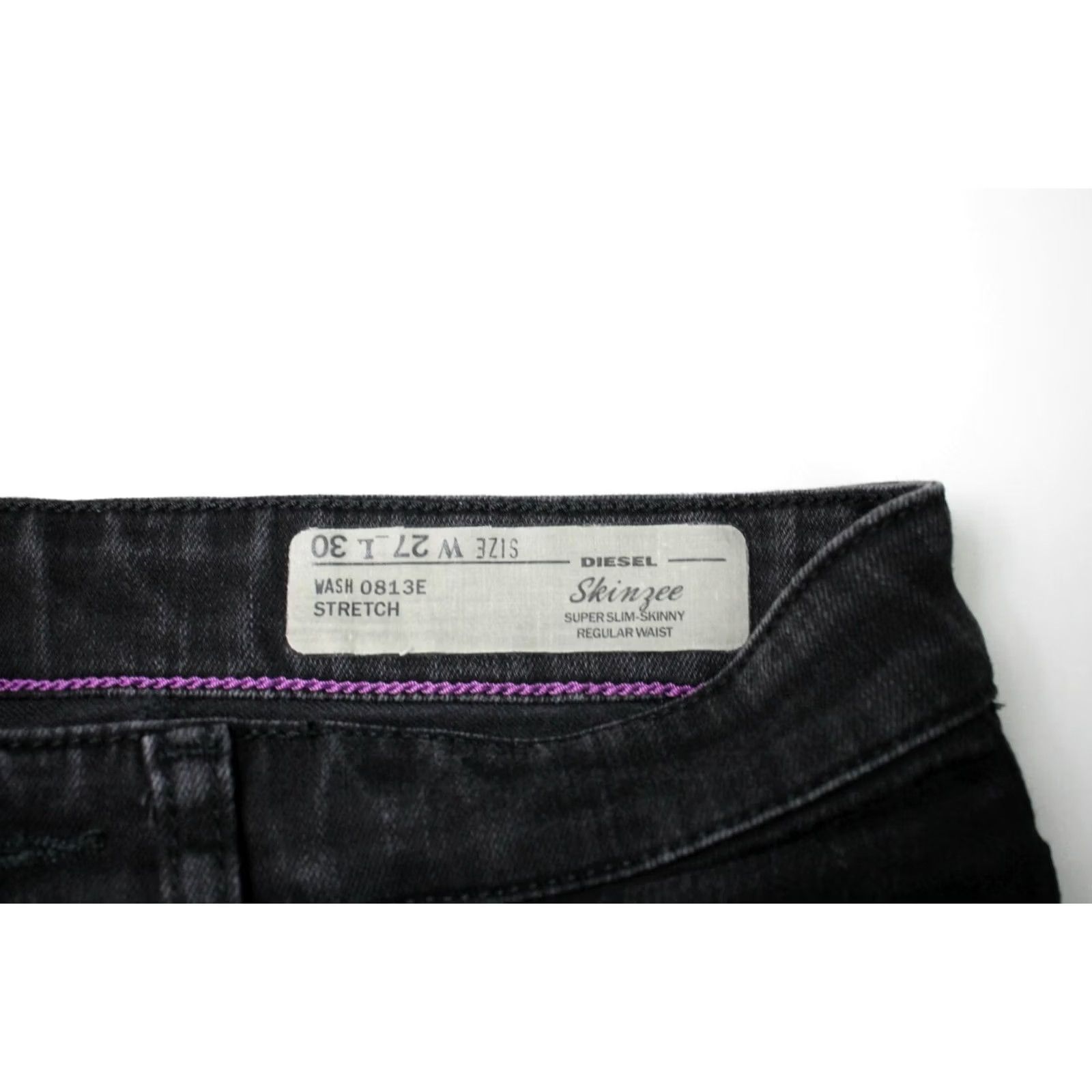 Diesel DIESEL Skinzee Super Slim-Skinny 0813E Stretch Jeans Women's W27/L30 Black Regular Waist Size 27" / US 4 / IT 40 - 6 Thumbnail