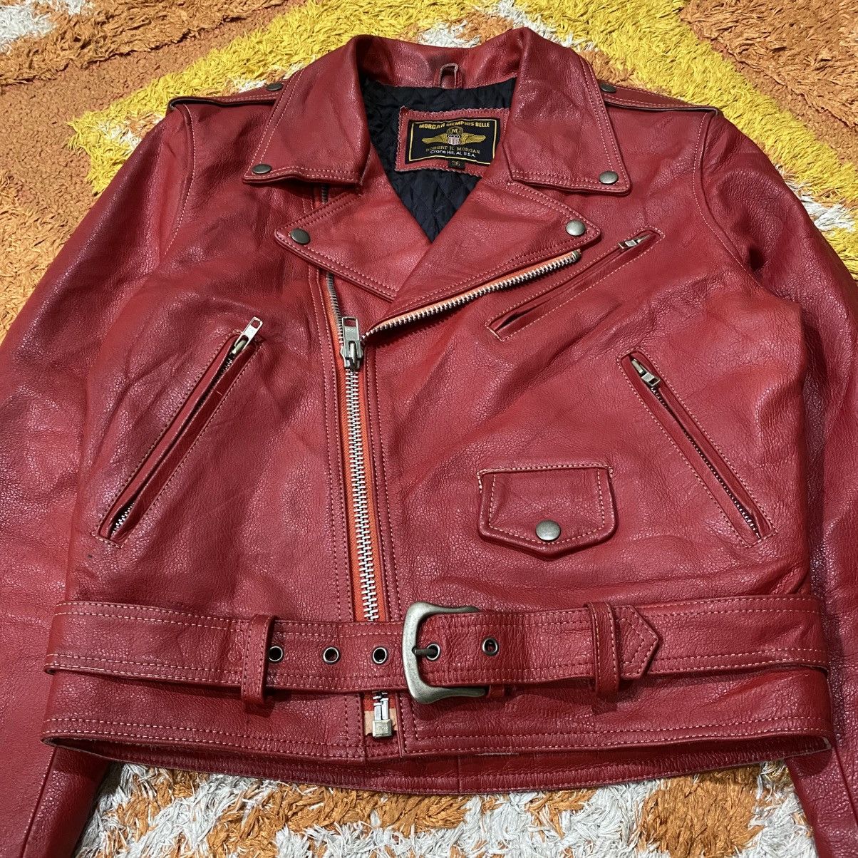 Genuine Leather 🔥Morgan Memphis Belle double collar biker jacket Size US M / EU 48-50 / 2 - 4 Thumbnail