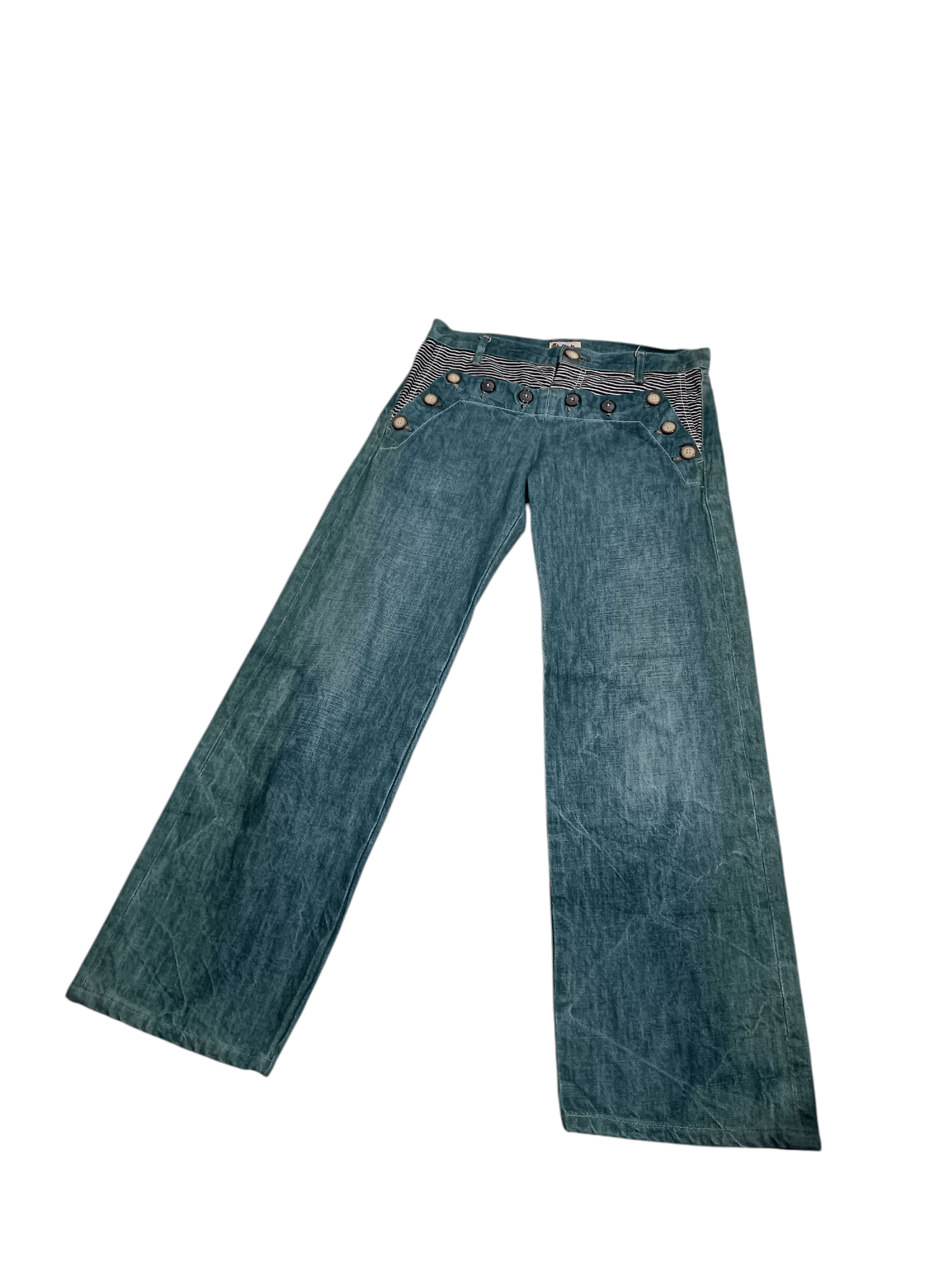 Japanese Brand Deep Blue Clown Hickory Pants Denim Size 30" / US 8 / IT 44 - 2 Thumbnail