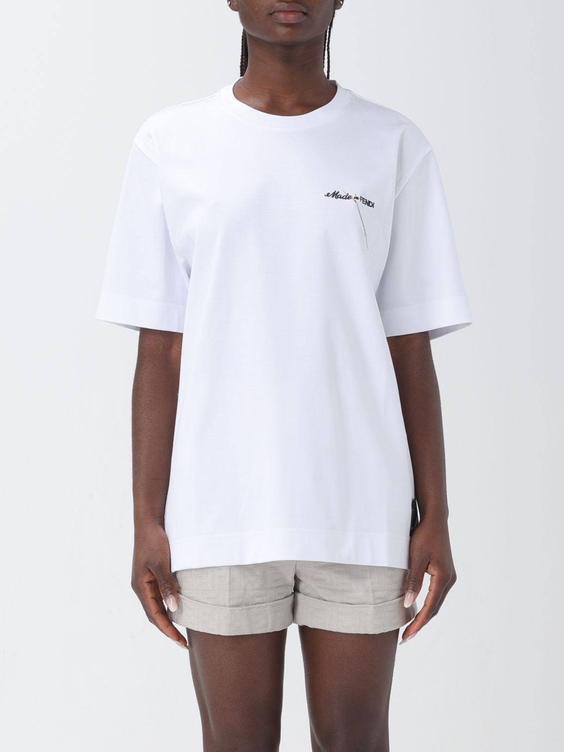 image of Fendi T-Shirt Woman White, Women's (Size Large)