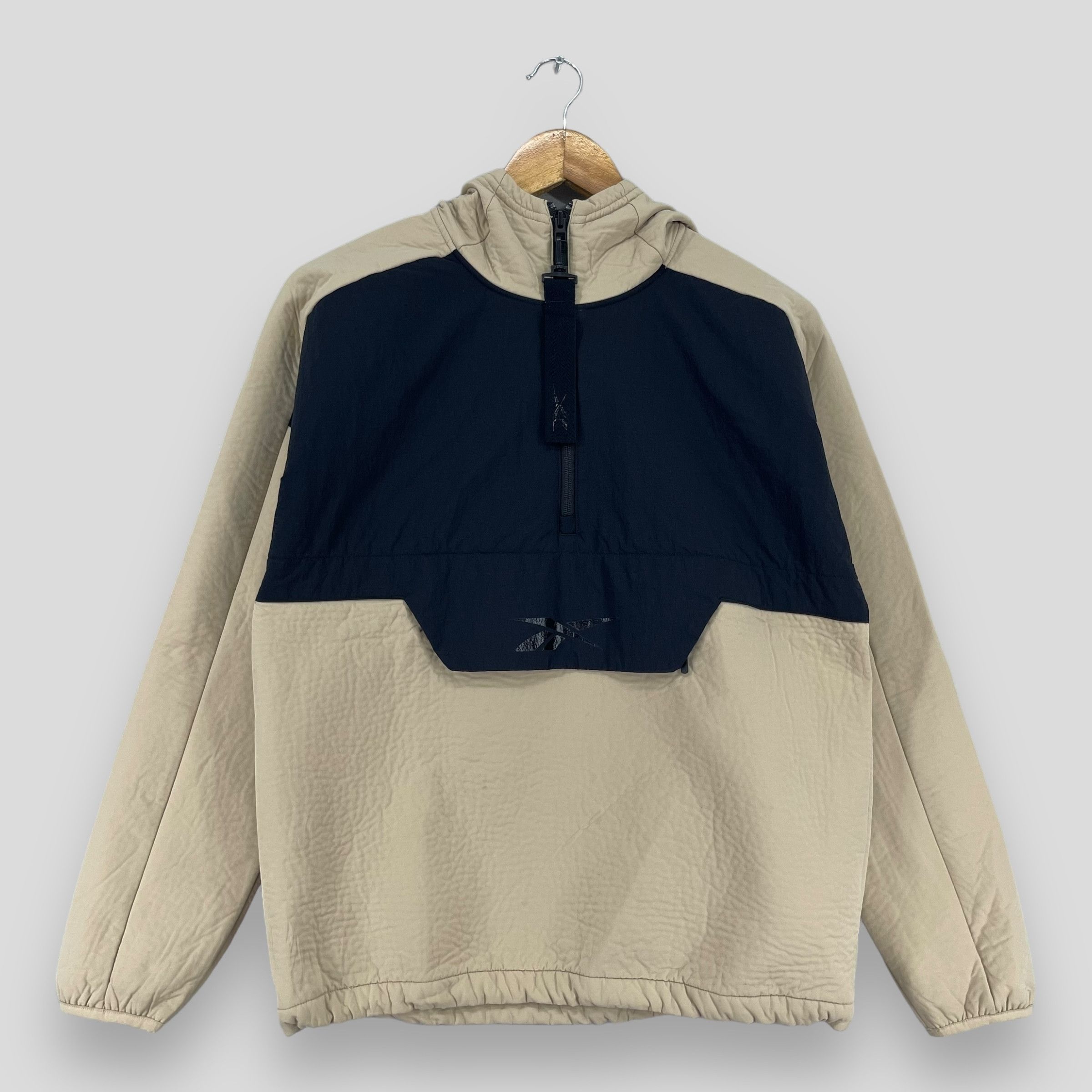 Vintage REEBOK Big Logo Half Zipper Anorak Jacket Hoodie