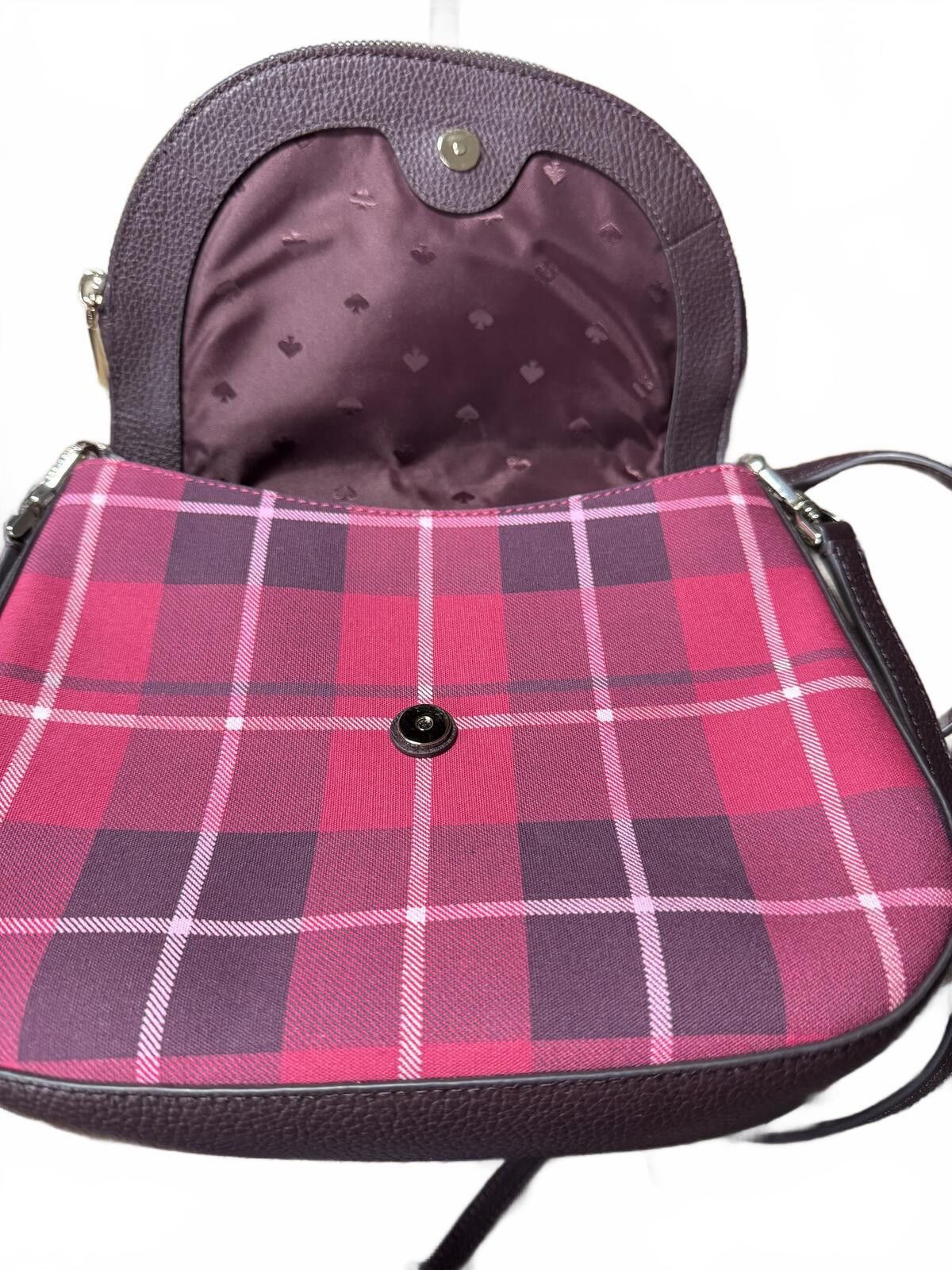 Other Kate Spade Crossbody Bag with Pink Plaid Pattern and Brown P Size ONE SIZE - 3 Thumbnail