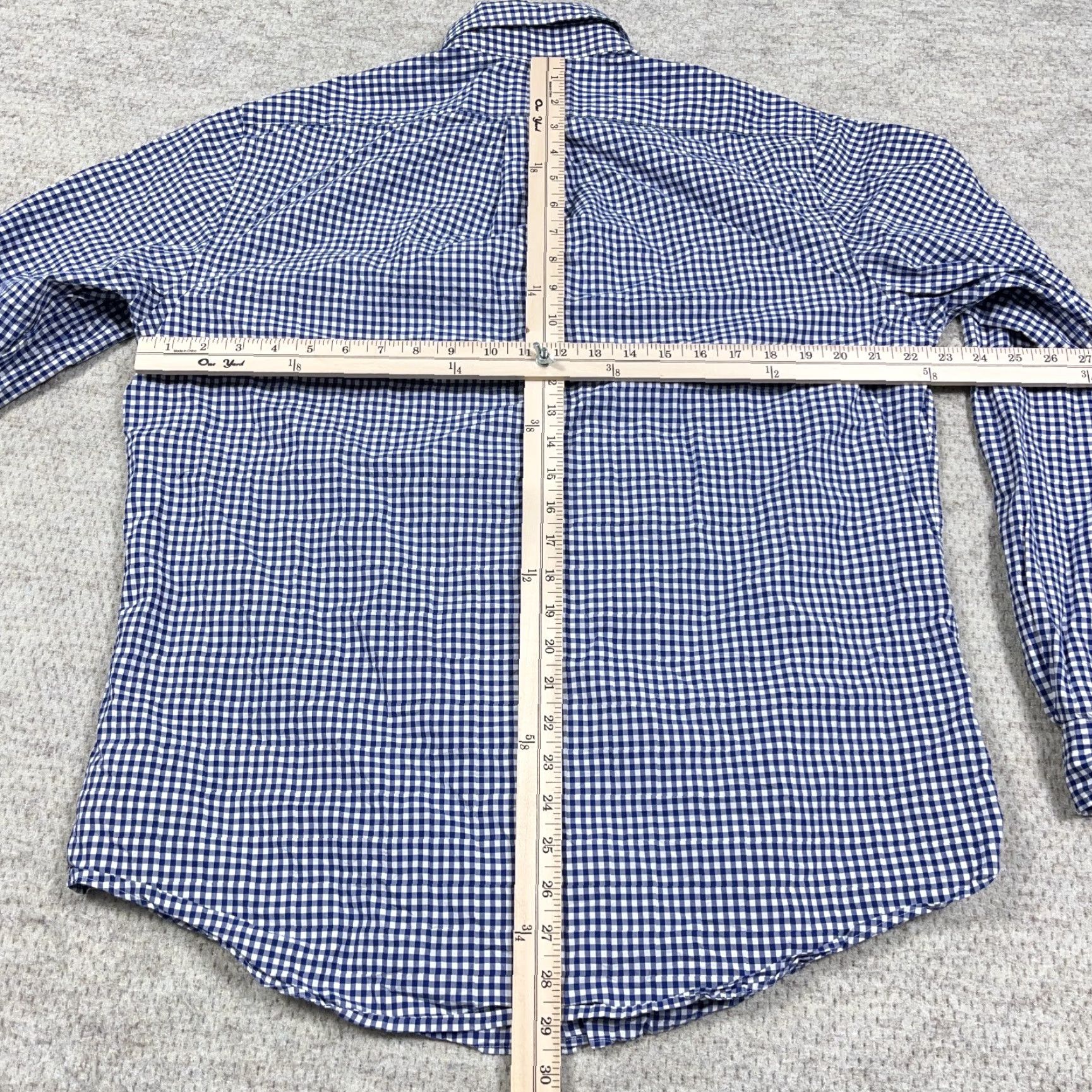 Ralph Lauren Ralph Lauren Shirt Men Large Blue White Button Up Gingham Check Poplin Dress A95 Size 42R - 5 Thumbnail