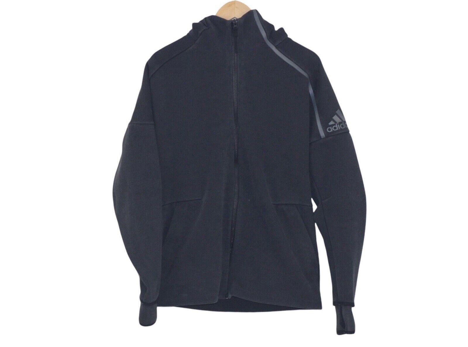 Adidas Adidas Black Gray Primeknit Full Zip Hoodie Men’s Sz L RARE Size US 34 / EU 50 - 1 Thumbnail