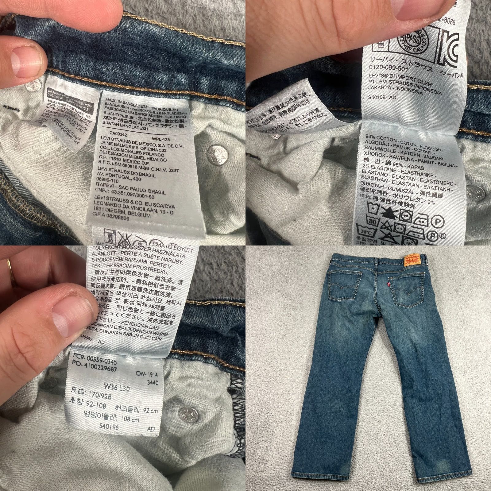 Levi's Levi's 559 Jeans Relaxed Straight 36x30 Blue Medium Denim Mens Size US 36 / EU 52 - 8 Thumbnail