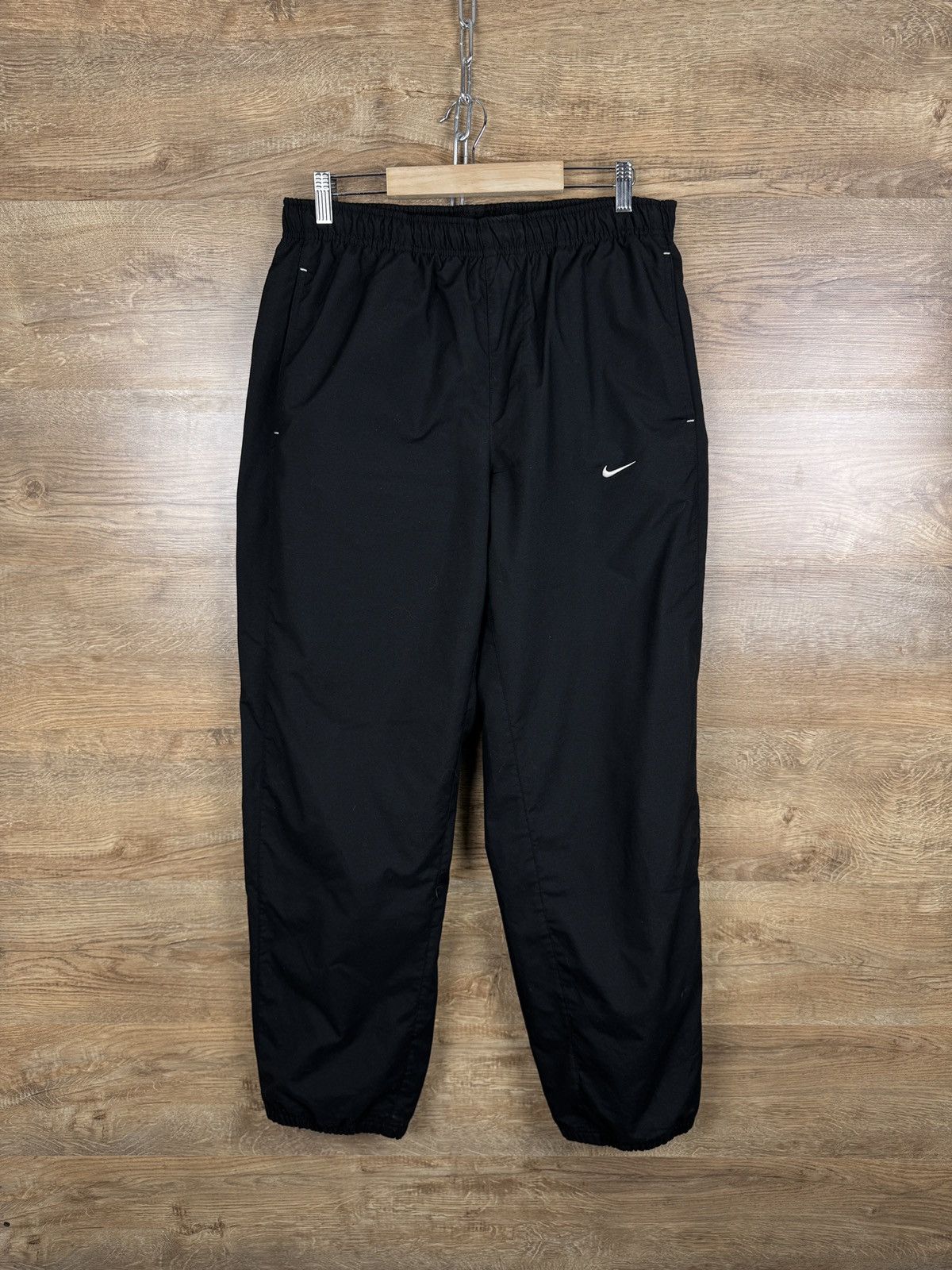 Nike × Vintage Mens Vintage Nike swoosh black sweatpants y2k pants joggers Size US 32 / EU 48 - 1 Thumbnail