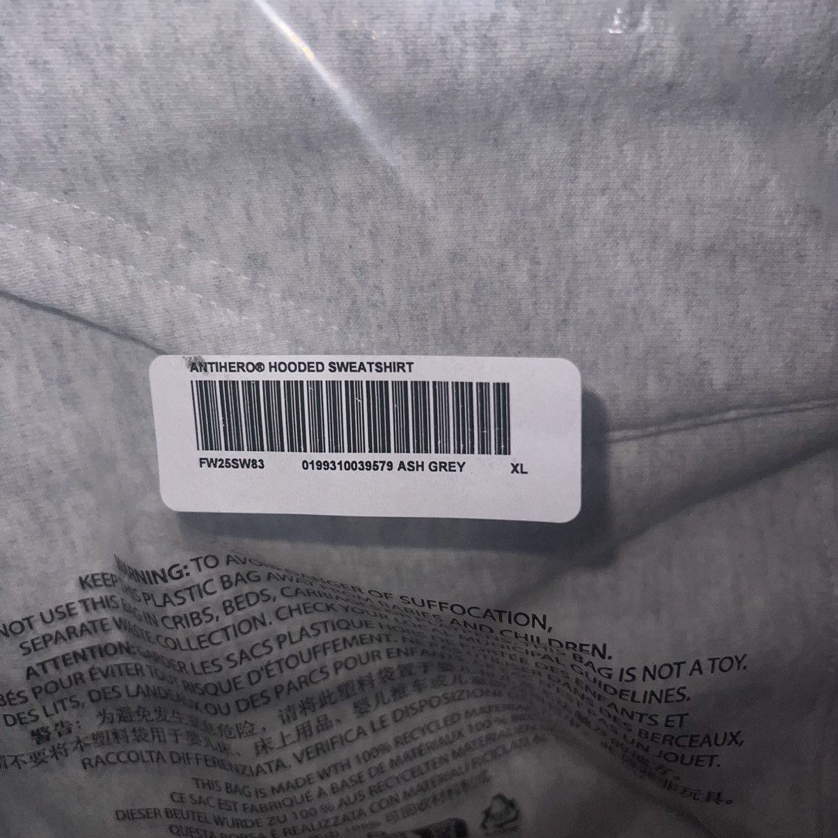 Supreme Supreme Antihero IBCA Hooded Sweatshirt Ash Grey Size: XL Size US XL / EU 56 / 4 - 6 Thumbnail