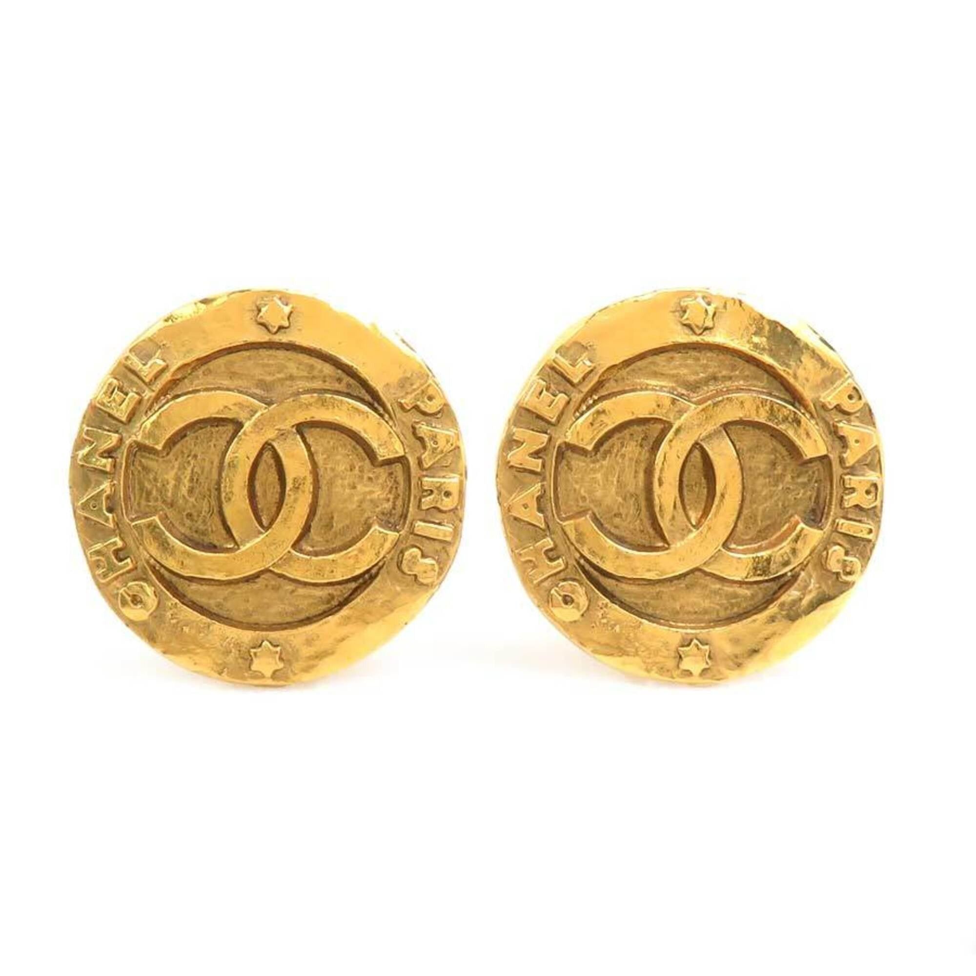Chanel Chanel earrings, Coco Mark design, metal, gold, women's, e61811i Size ONE SIZE - 1 Thumbnail