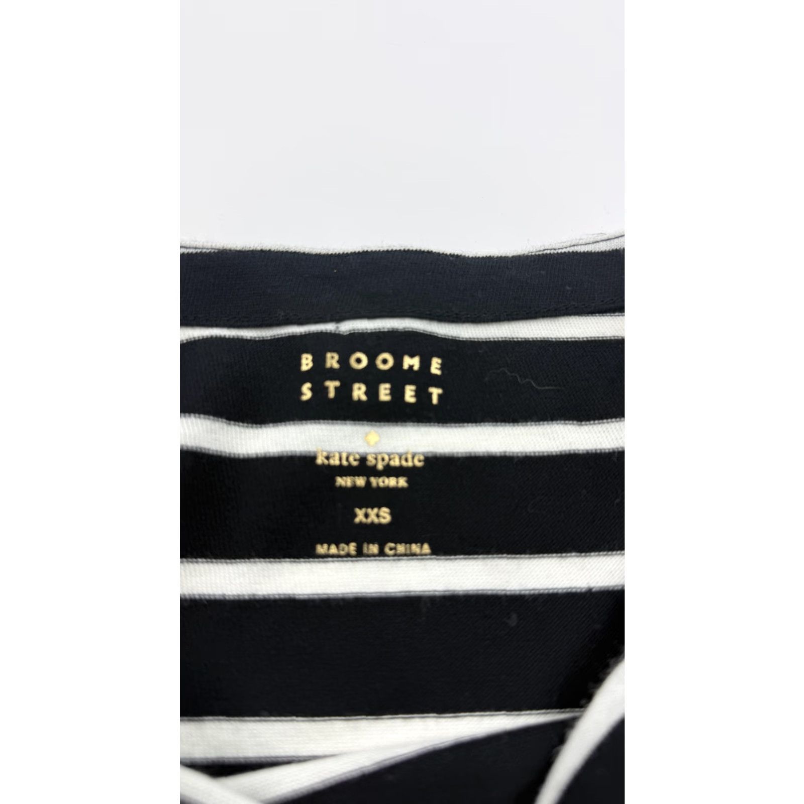 Vintage Kate Spade Shirt Womens XXS Black Striped Flounce Bell Sleeve Boat Neck Jersey Size XXS / US 00 / IT 34 - 7 Thumbnail