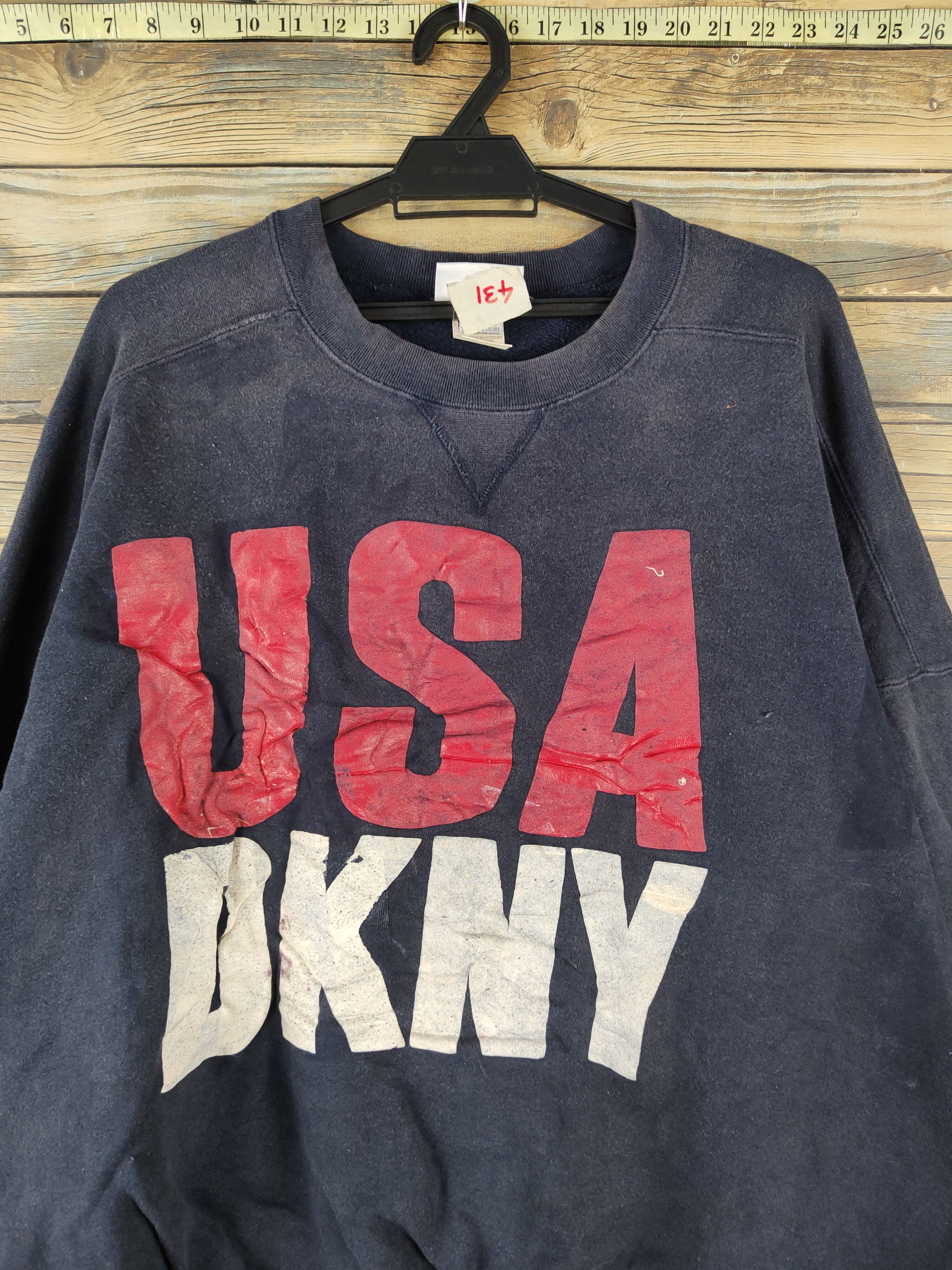 DKNY DL DKNY Navy vintage Sweatshirts #431 Size US XL / EU 56 / 4 - 2 Thumbnail