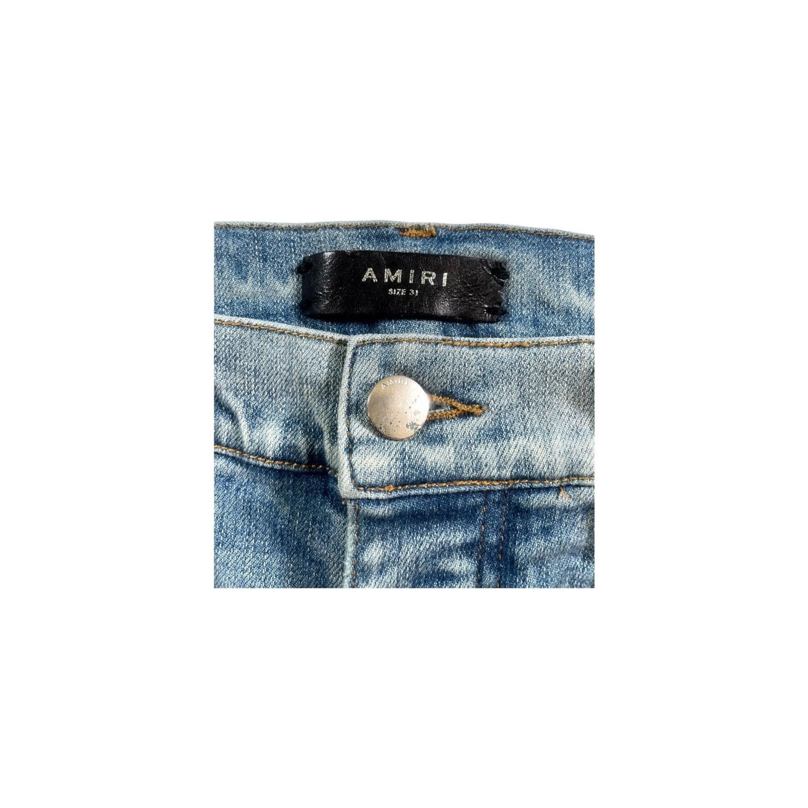 Amiri Amiri "MX1 Camo Patch" Light Wash Jeans Size US 31 - 4 Thumbnail