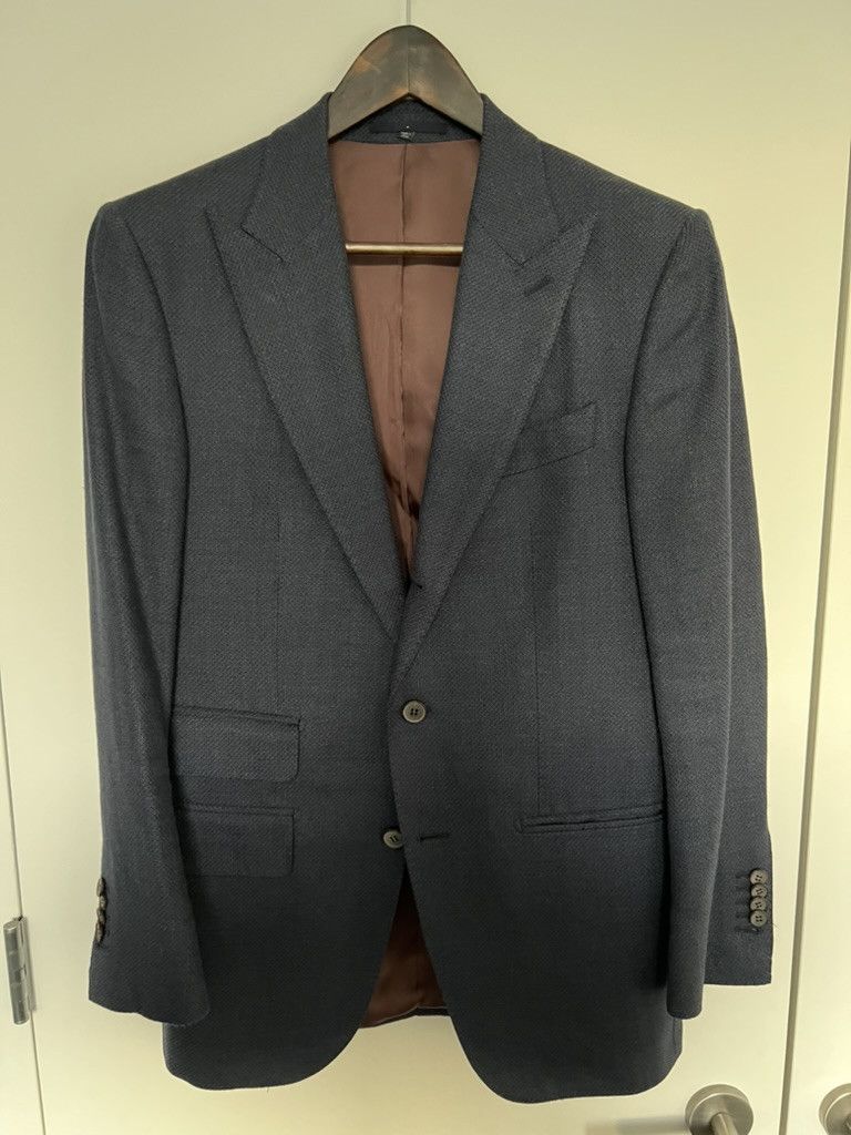 Suitsupply Peak Lapel Navy Wool/Linen/Silk/Cashmere Blazer Size 38R - 1 Thumbnail