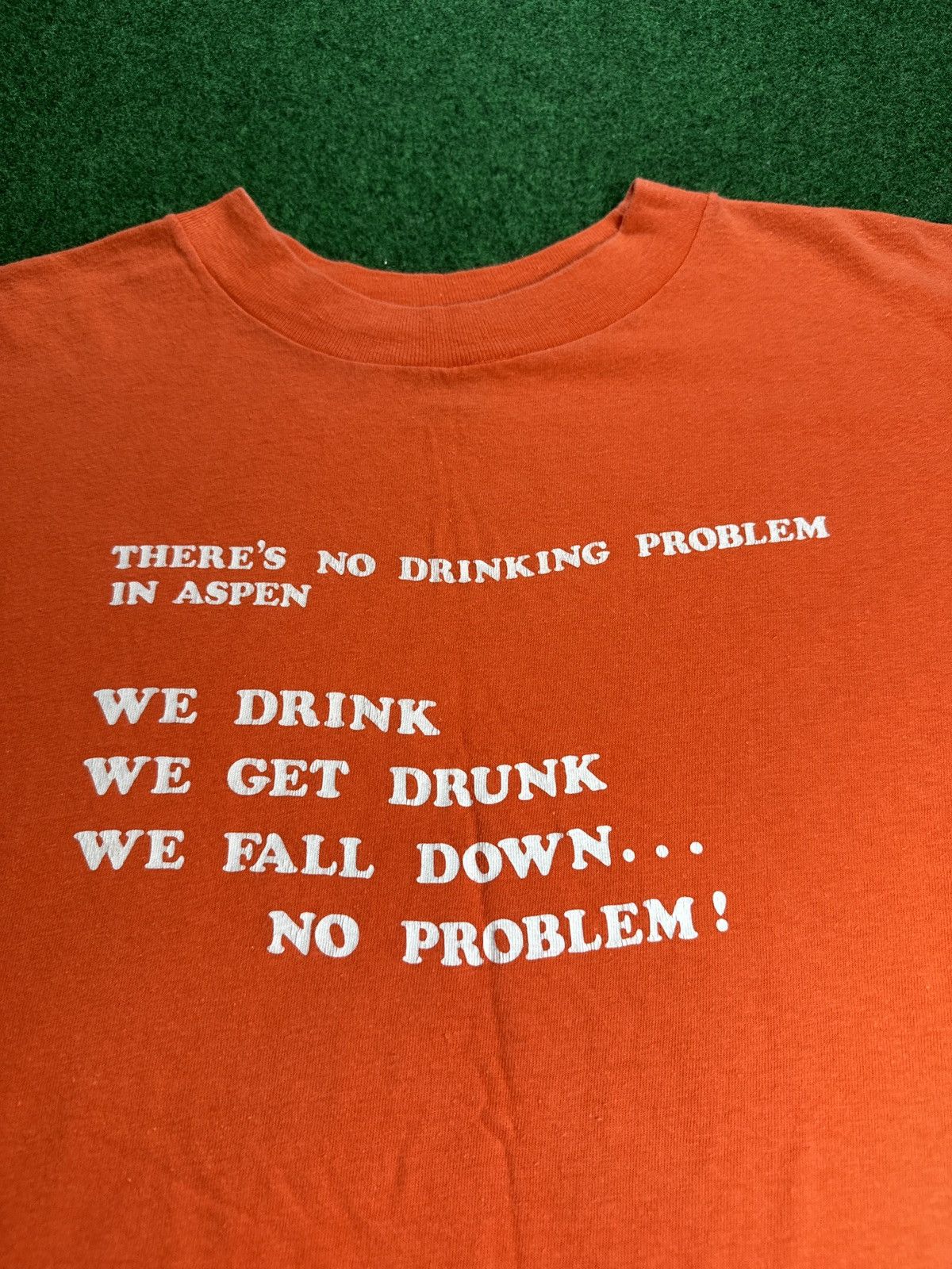 Vintage Vintage 70s Drinking Problem Alcoholic Funny Anvil T Shirt Size US XL / EU 56 / 4 - 3 Thumbnail
