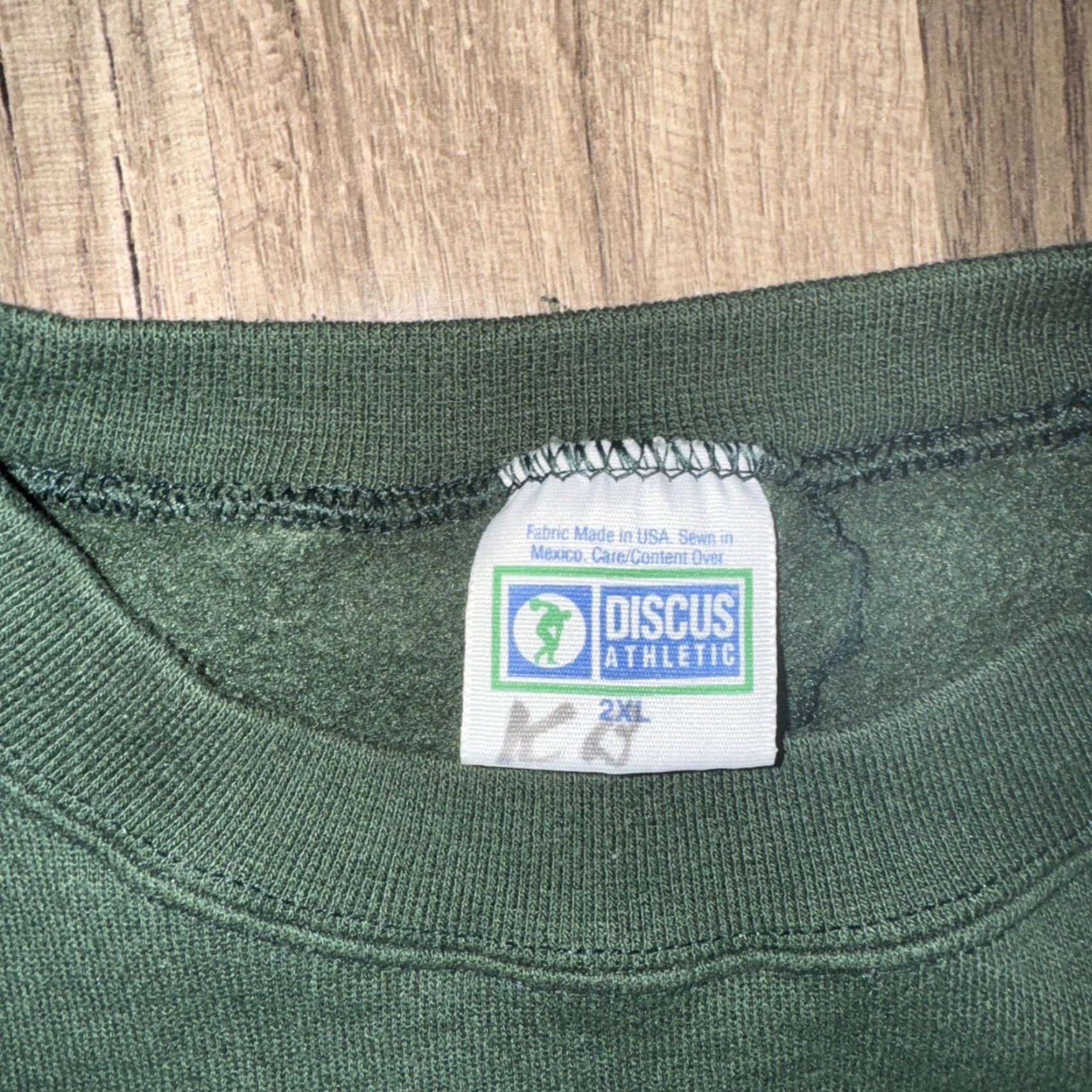 Vintage VINTAGE Discus Athletic Crewneck Sweatshirt Green 2XL USA Vaqueros Irvine Men Pullover Athletic Cross Training Modern Shirt Size US XXL / EU 58 / 5 - 4 Thumbnail